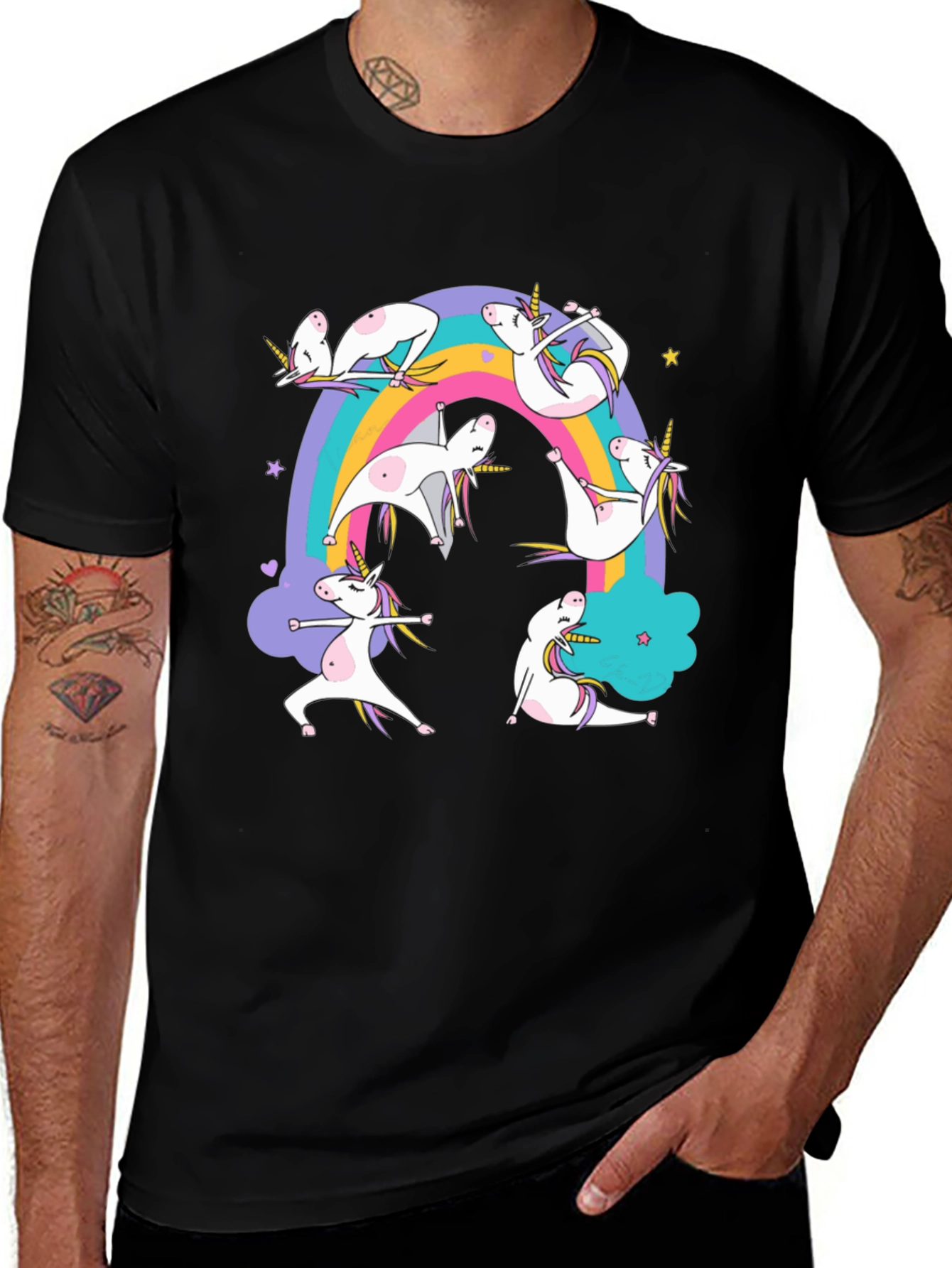 Variant 17 of Unicorn Yoga Rainbow T-Shirt