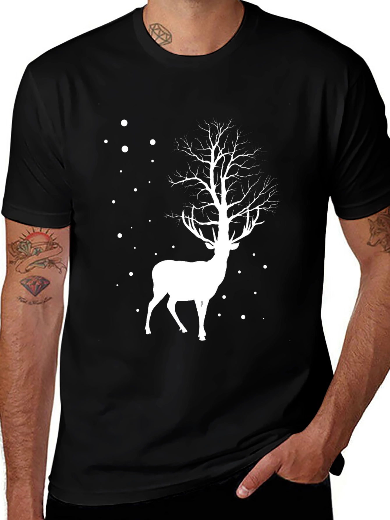Variant 27 of Deer Tree Silhouette Graphic Tee