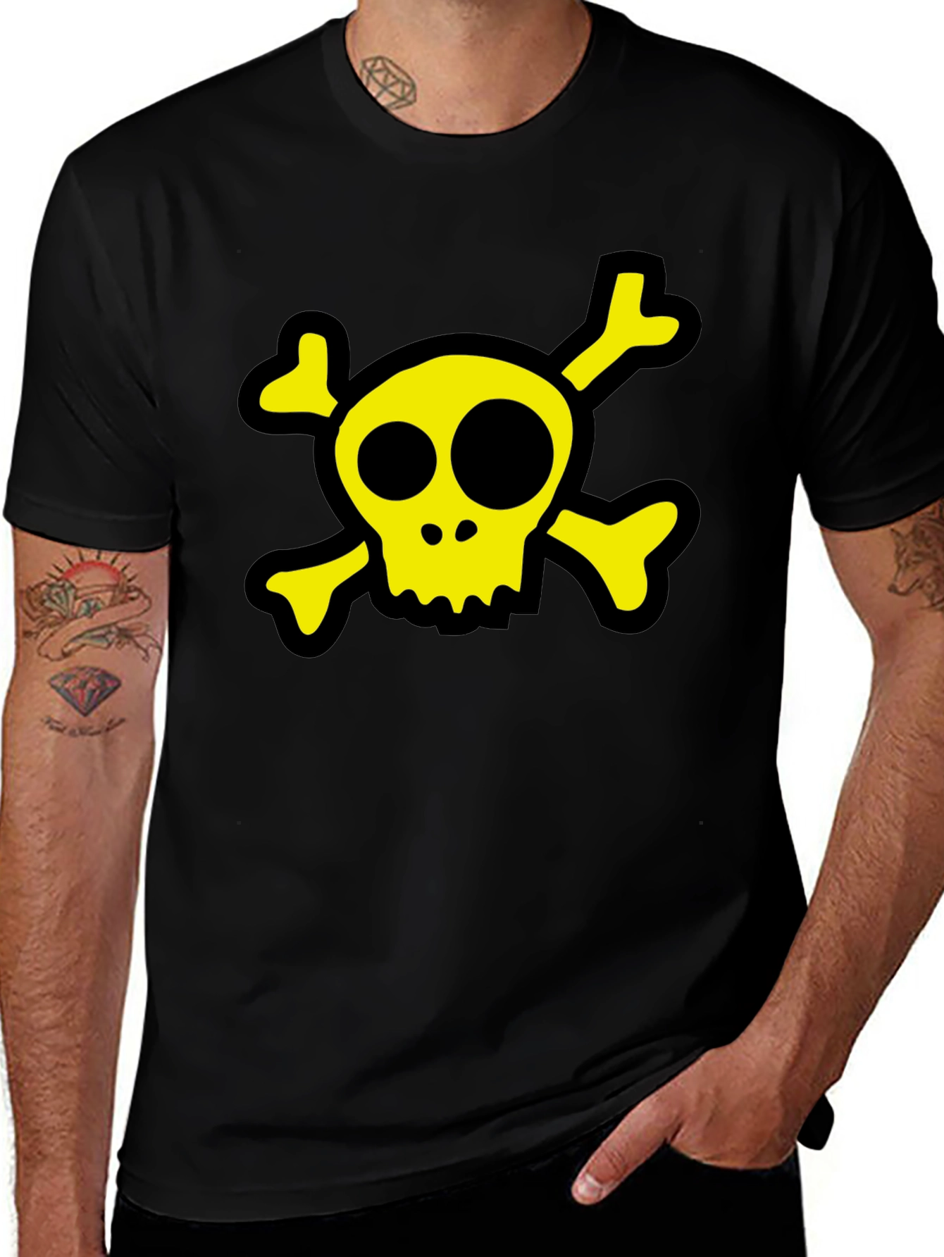 Variant 16 of Skull & Crossbones Graphic T-Shirt - Black