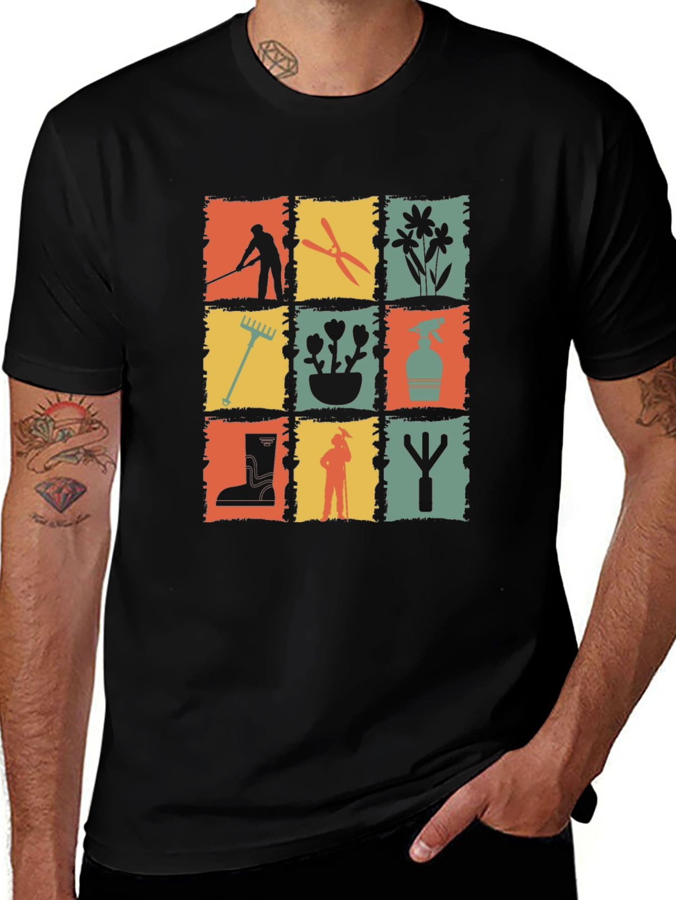 Gardening Tools Graphic T-Shirt