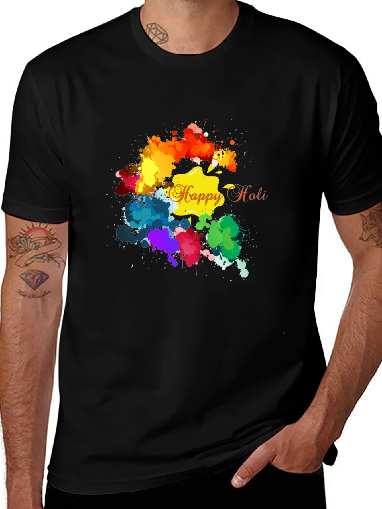 Variant 22 of Happy Holi Colorful Splatter T-Shirt