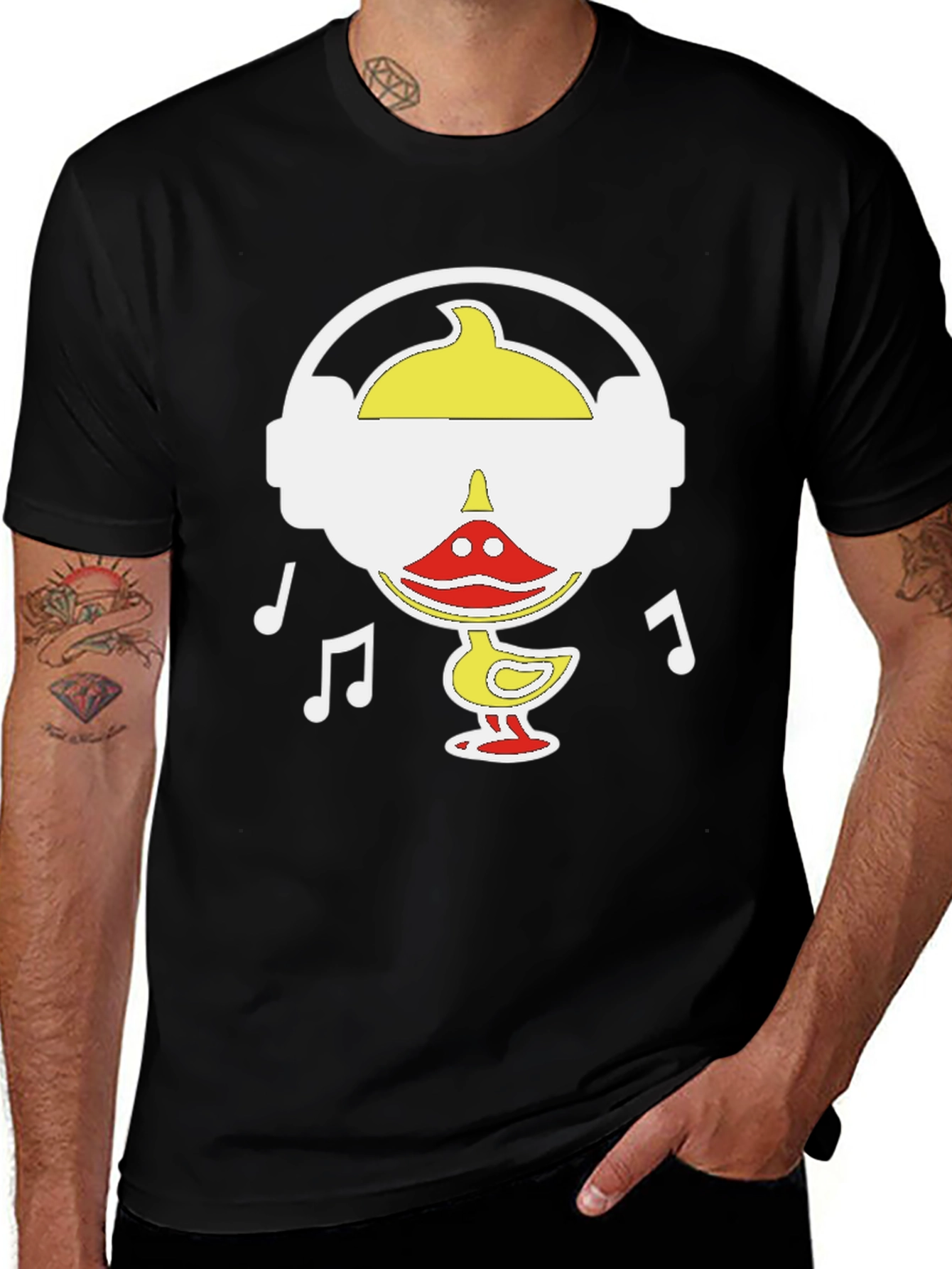 Variant 14 of Duck Wearing Headphones Graphic Tee