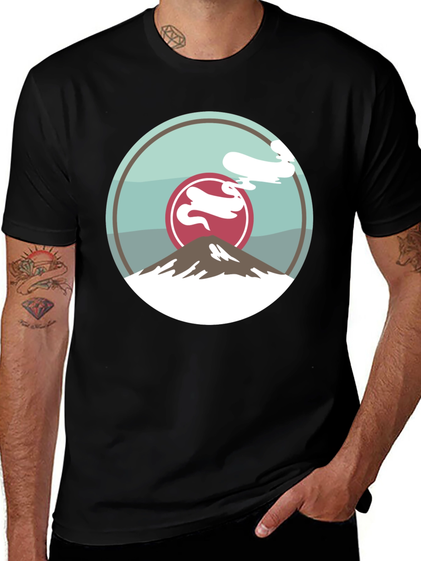 Variant 5 of Mountain Graphic Tee - Black, Casual Style