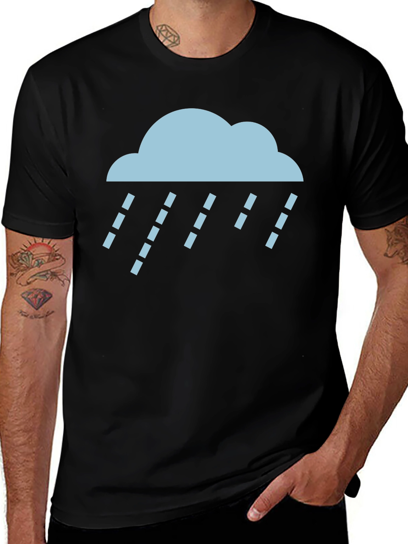 Variant 15 of Rain Cloud Graphic Tee - Soft Black Cotton T-Shirt