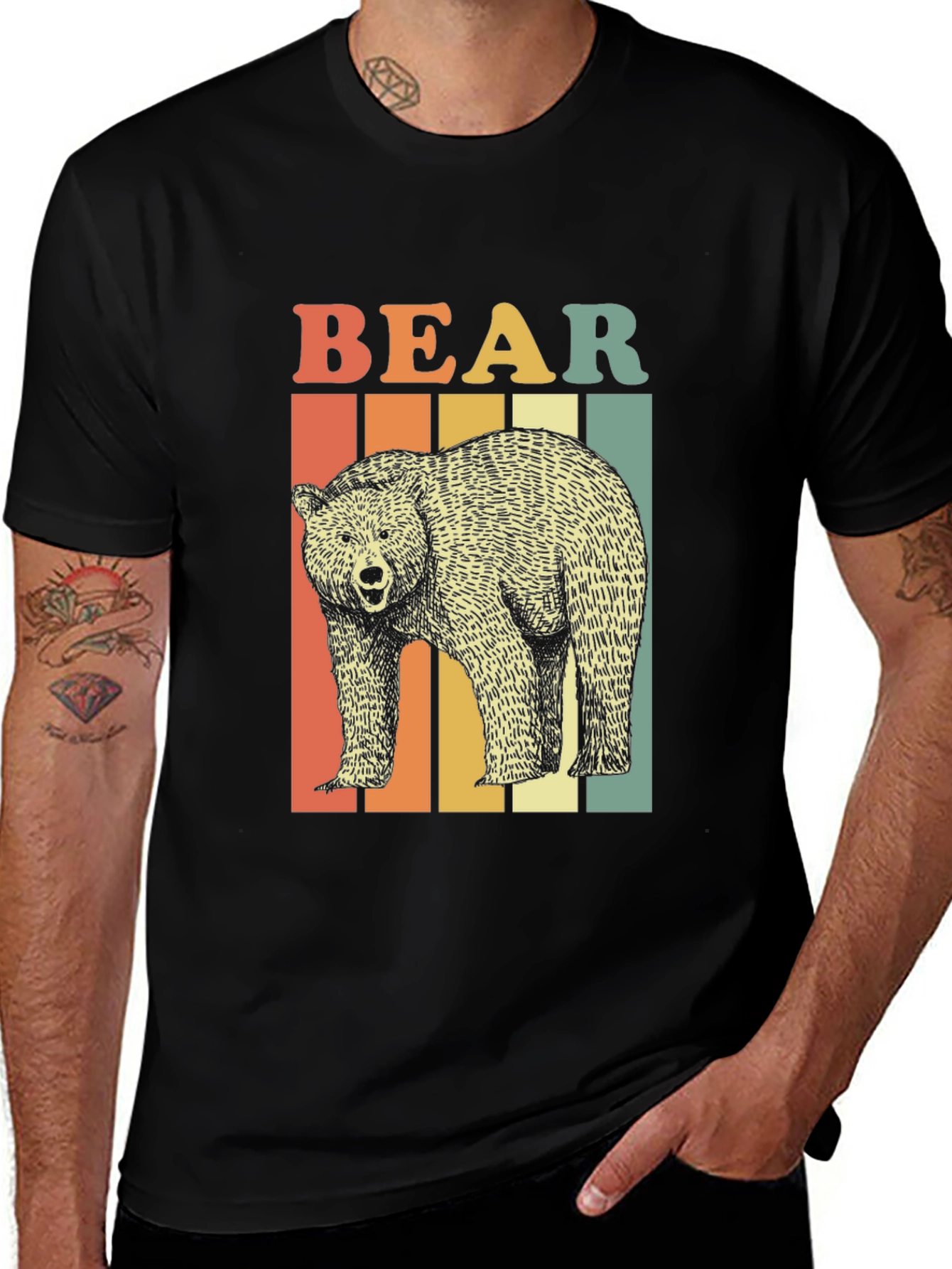 Variant 2 of Retro Bear Graphic Tee - Vintage Style