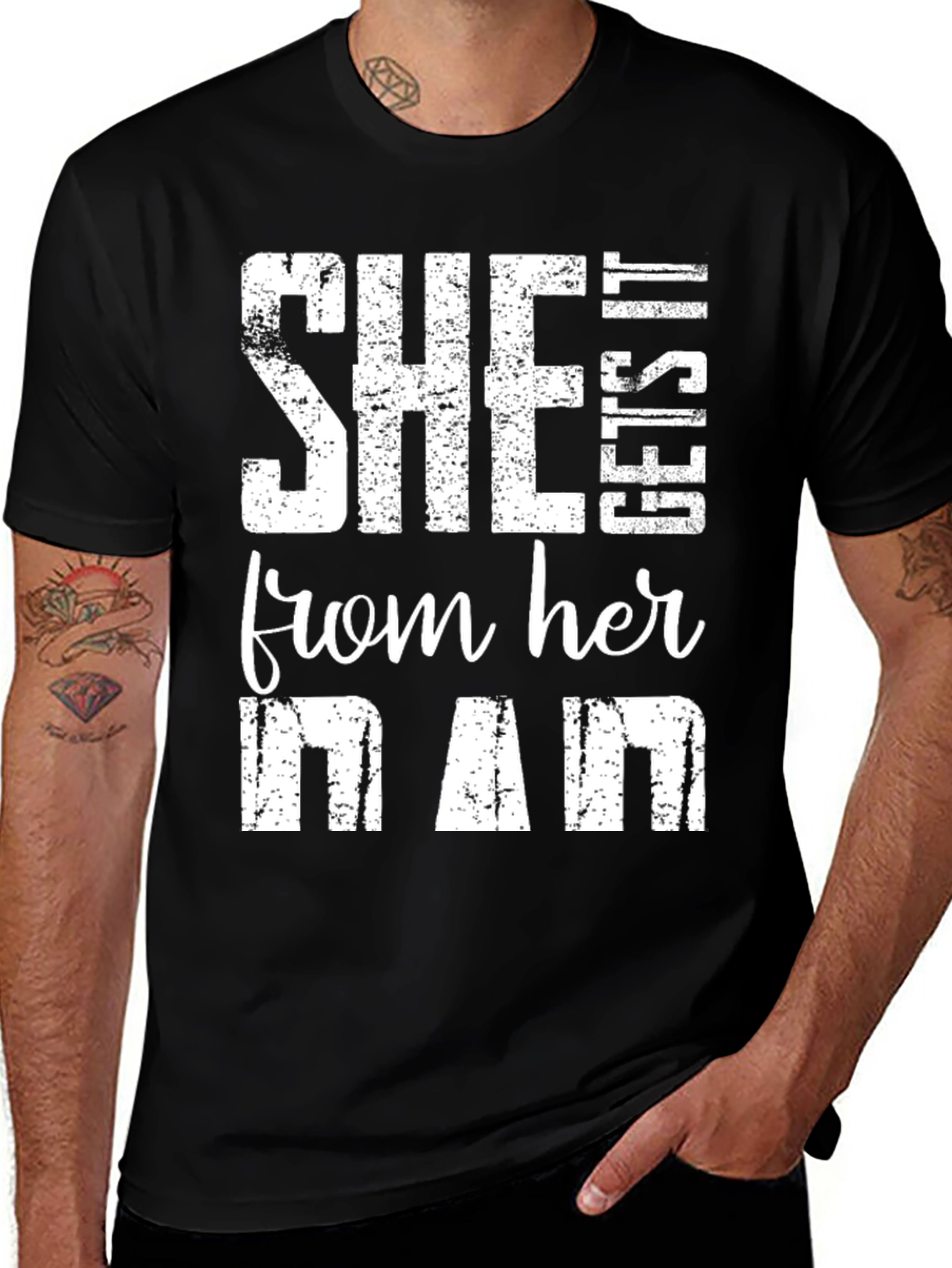 Variant 16 of She Gets It From Her Mama Black Graphic Tee