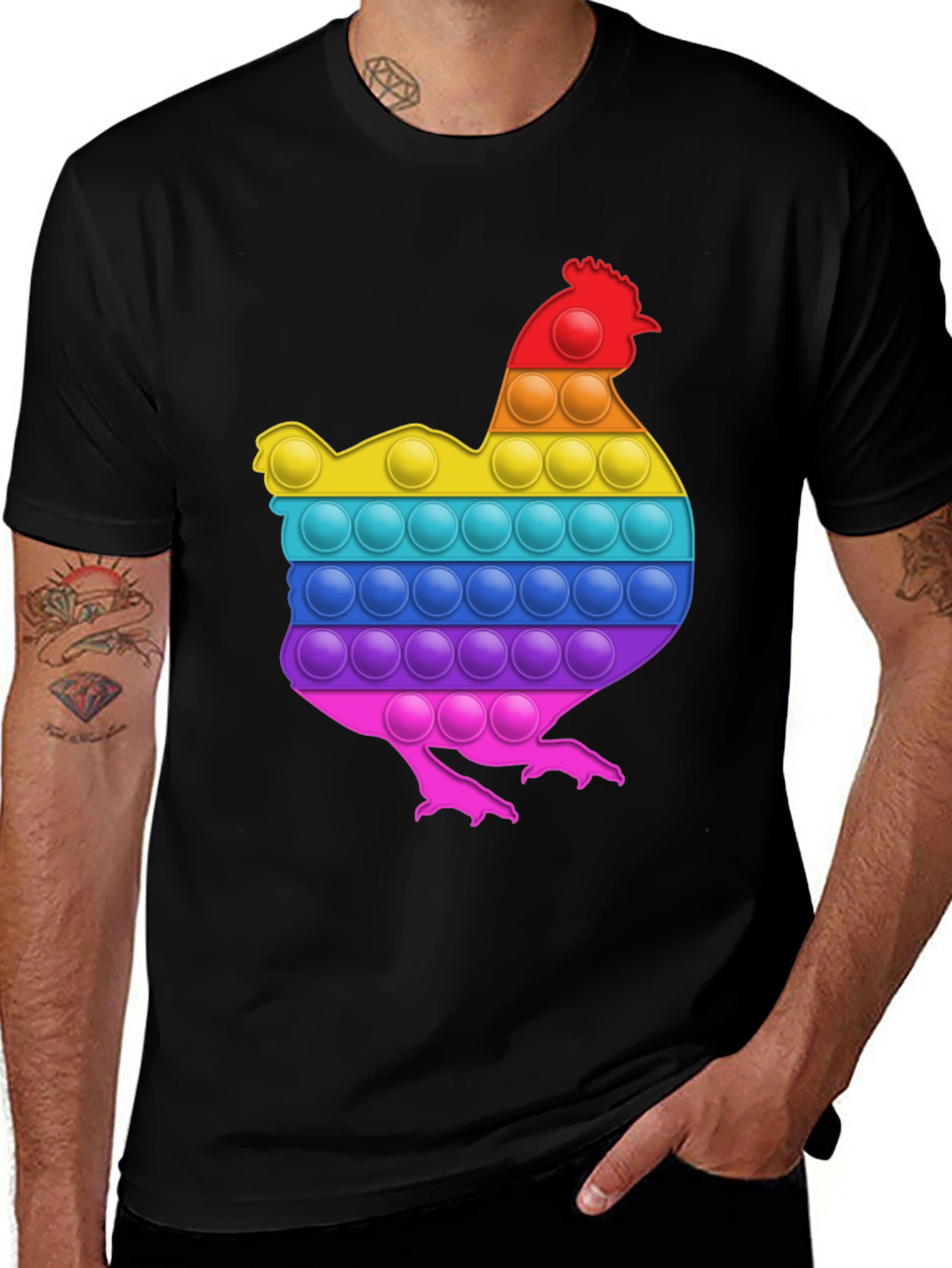 Variant 16 of Pop It Chicken T-Shirt - Fun Novelty Tee