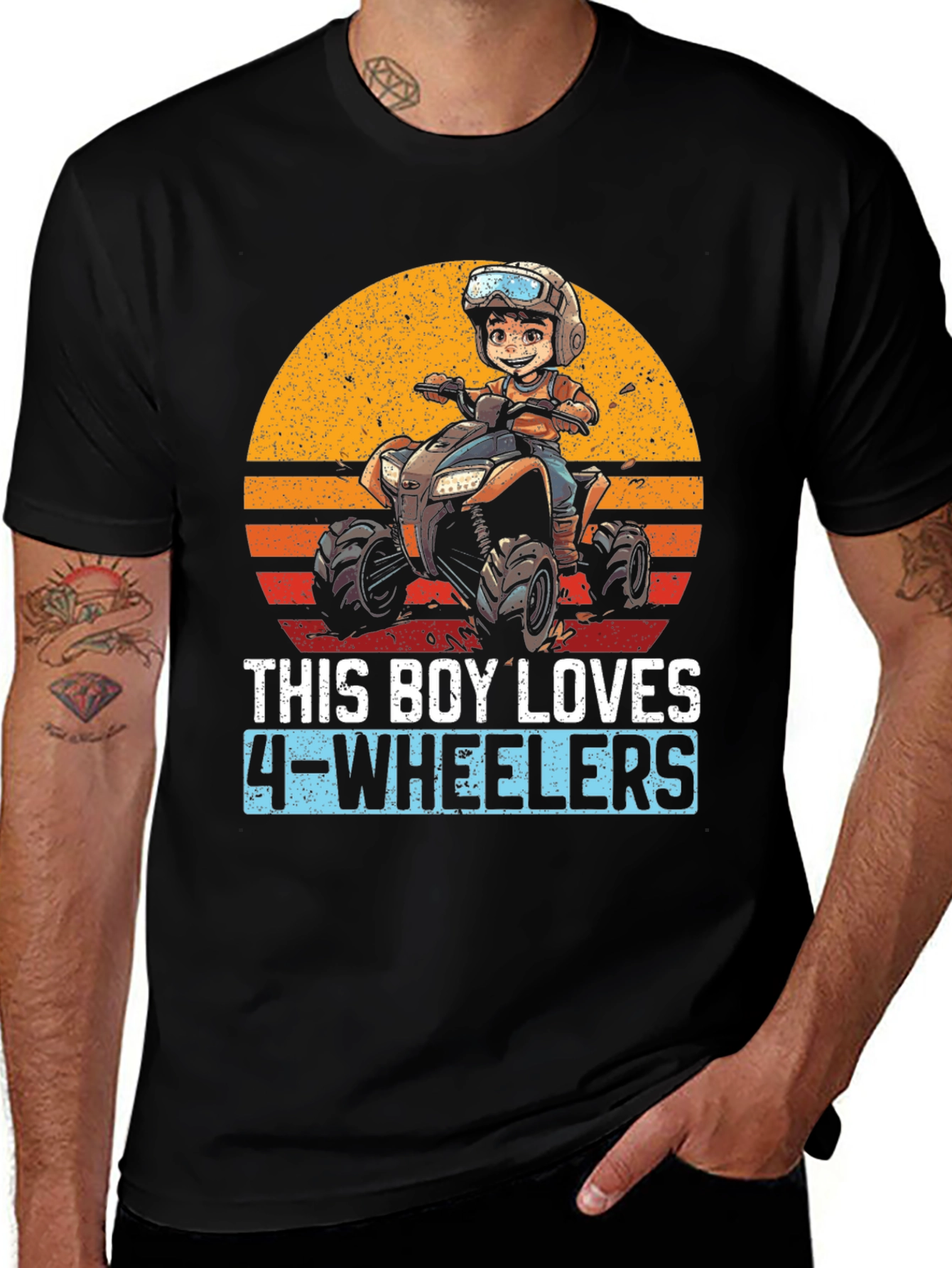 Variant 18 of Boy's 4-Wheeler Graphic Tee - ATV Kid's Shirt