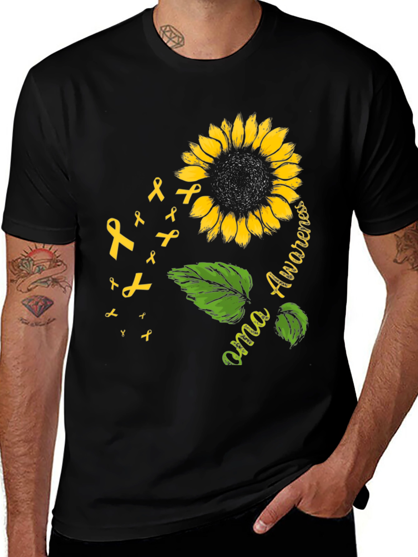 Leukemia Awareness Sunflower Ribbon T-Shirt
