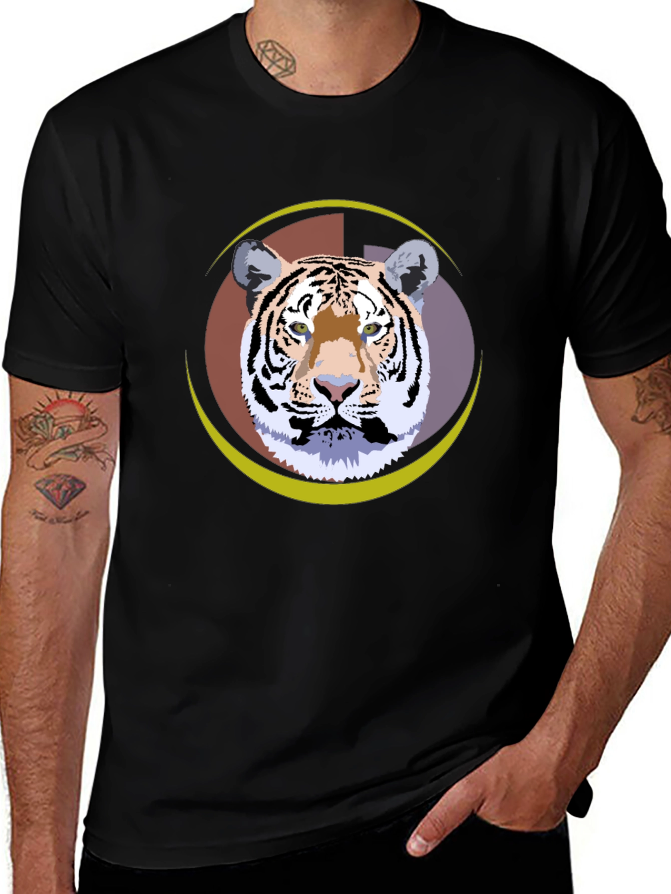 Variant 12 of Tiger Graphic Tee - Black