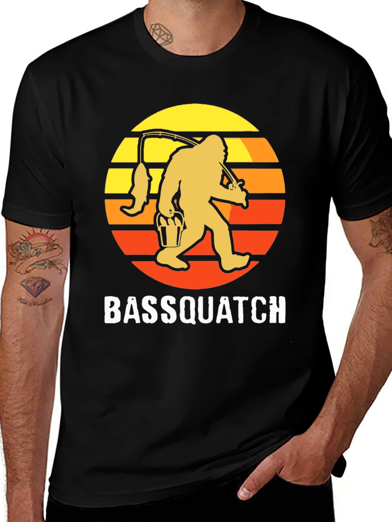 Bassquatch T-Shirt - Fishing Bigfoot Tee