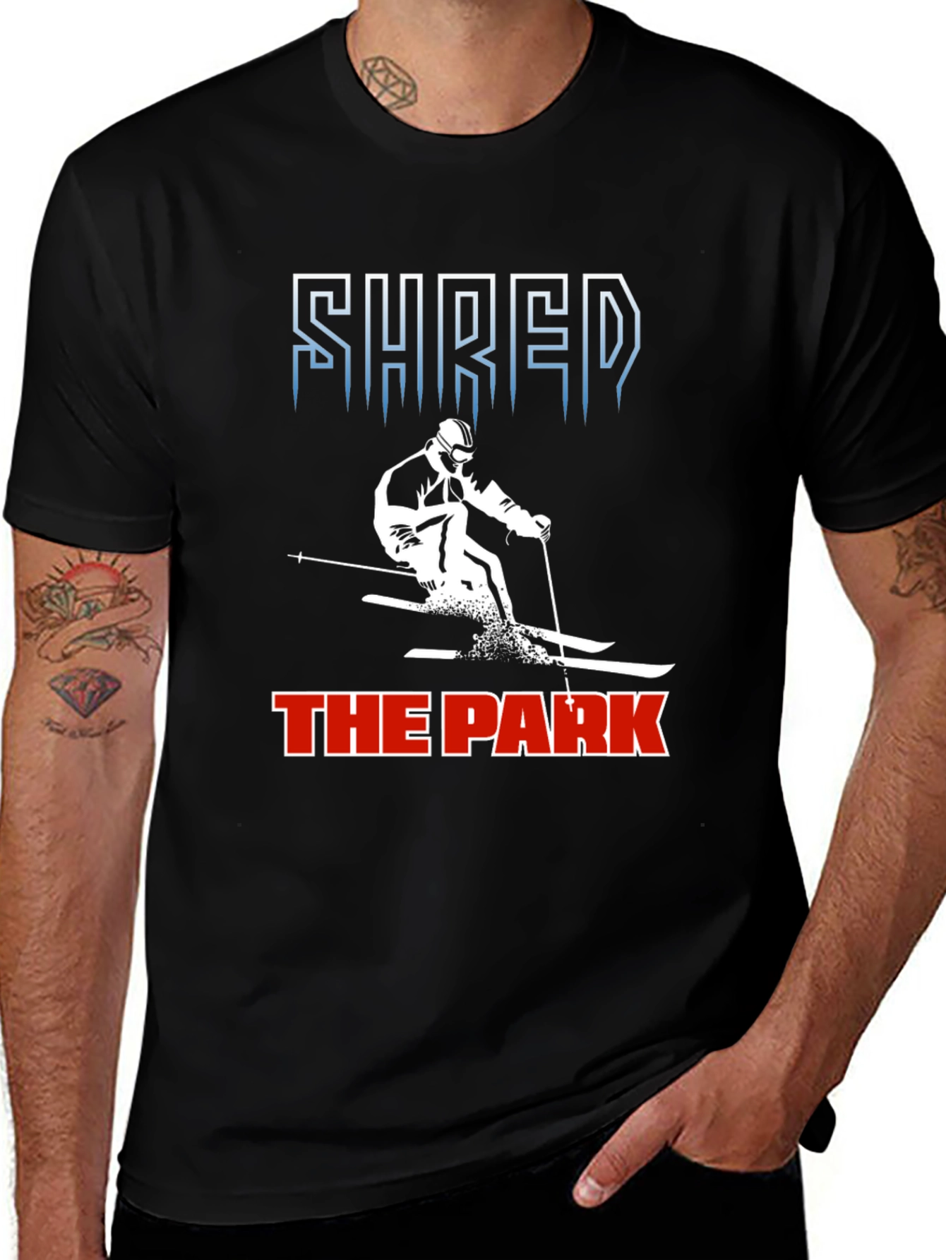Variant 13 of Shred the Park Ski T-Shirt
