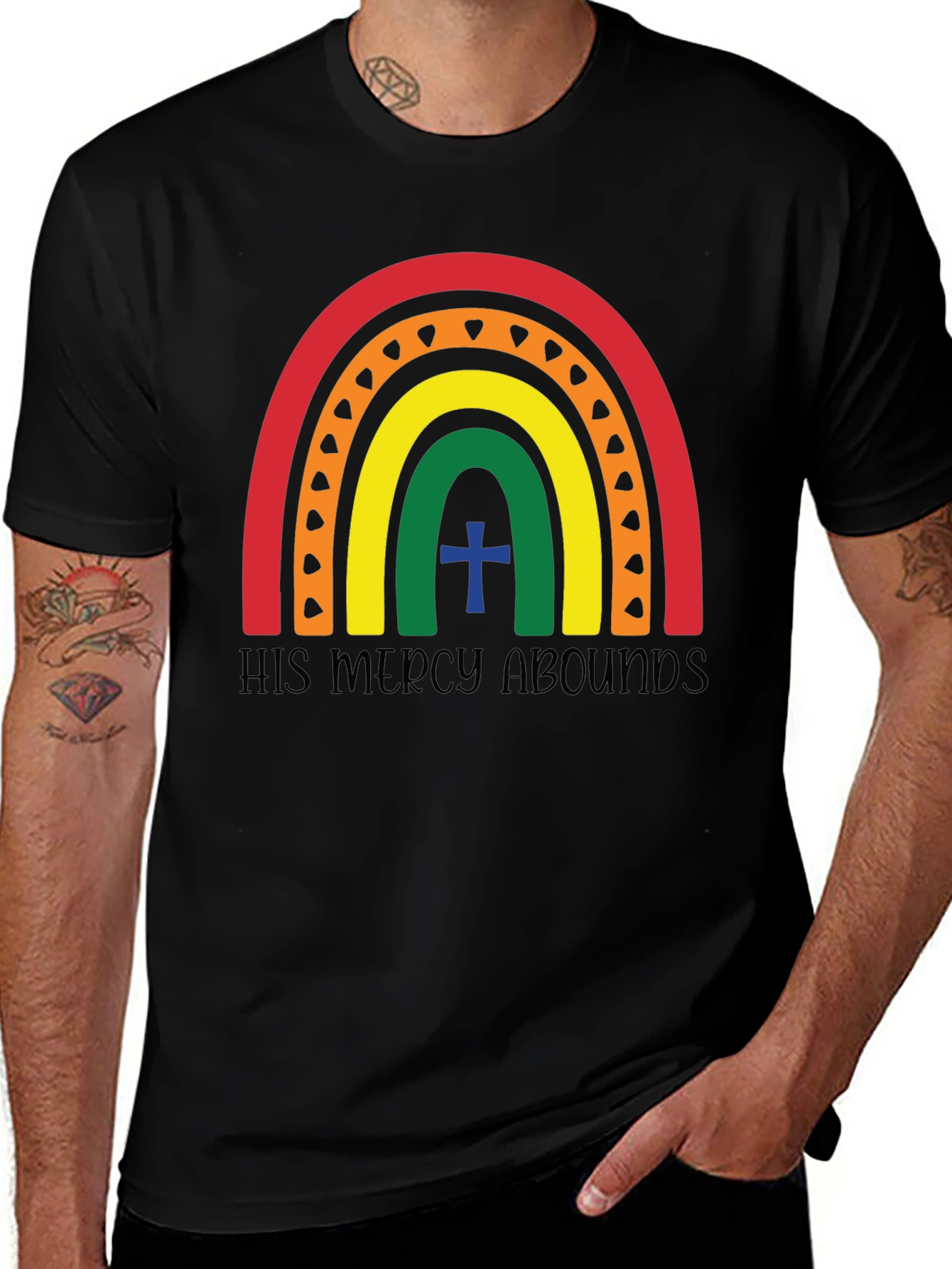 Variant 14 of His Mercy Abounds Rainbow T-Shirt