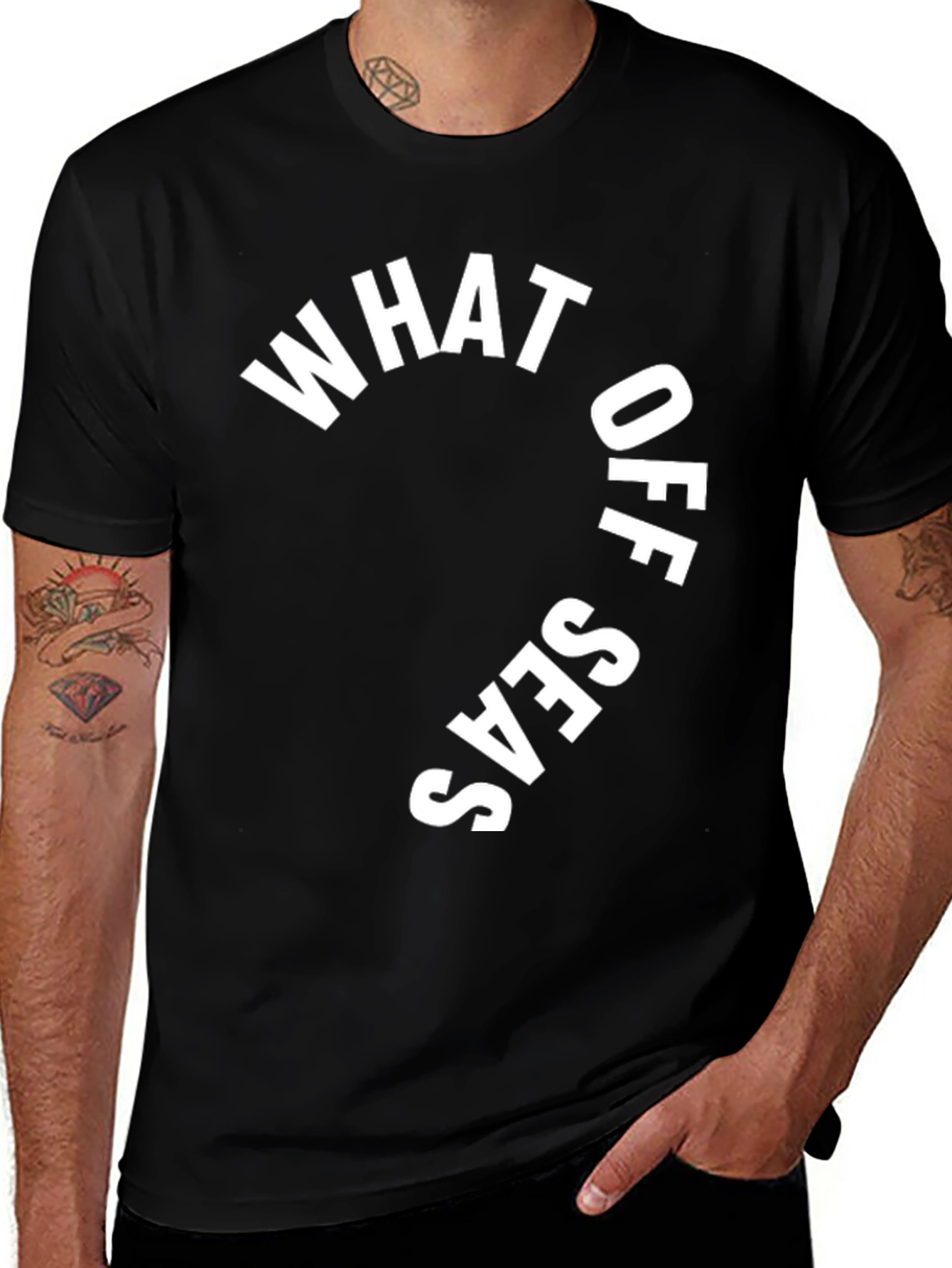 Variant 12 of What Off Seas? Black Graphic Tee