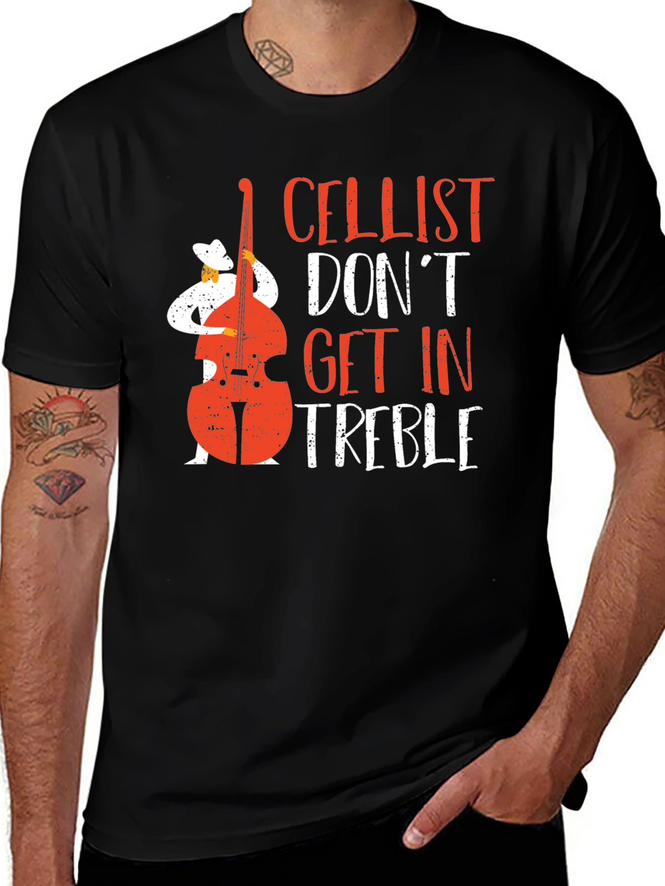 Variant 5 of Cellist Don't Get In Treble Graphic T-Shirt