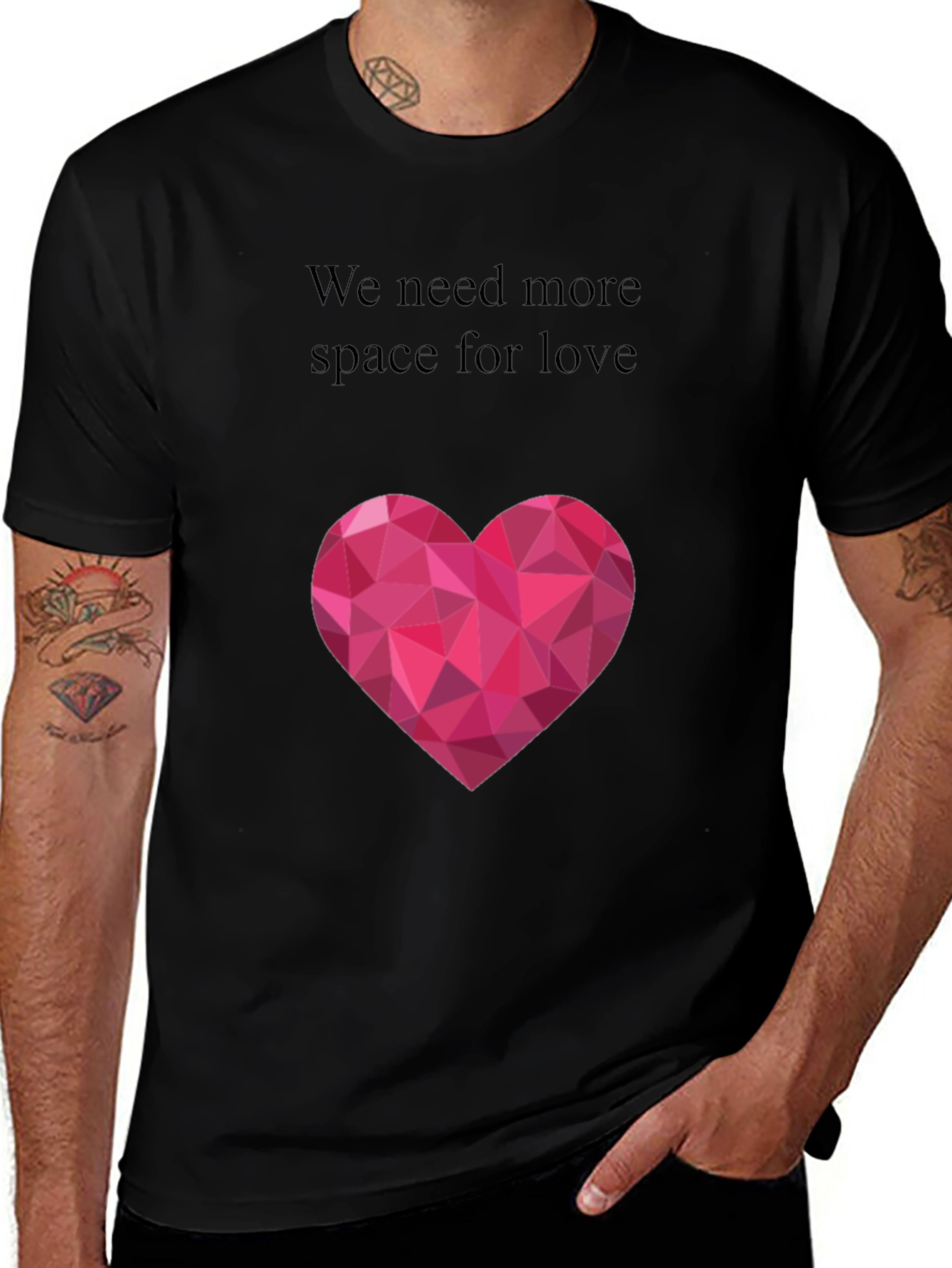 Variant 2 of Geometric Heart T-Shirt - More Space for Love