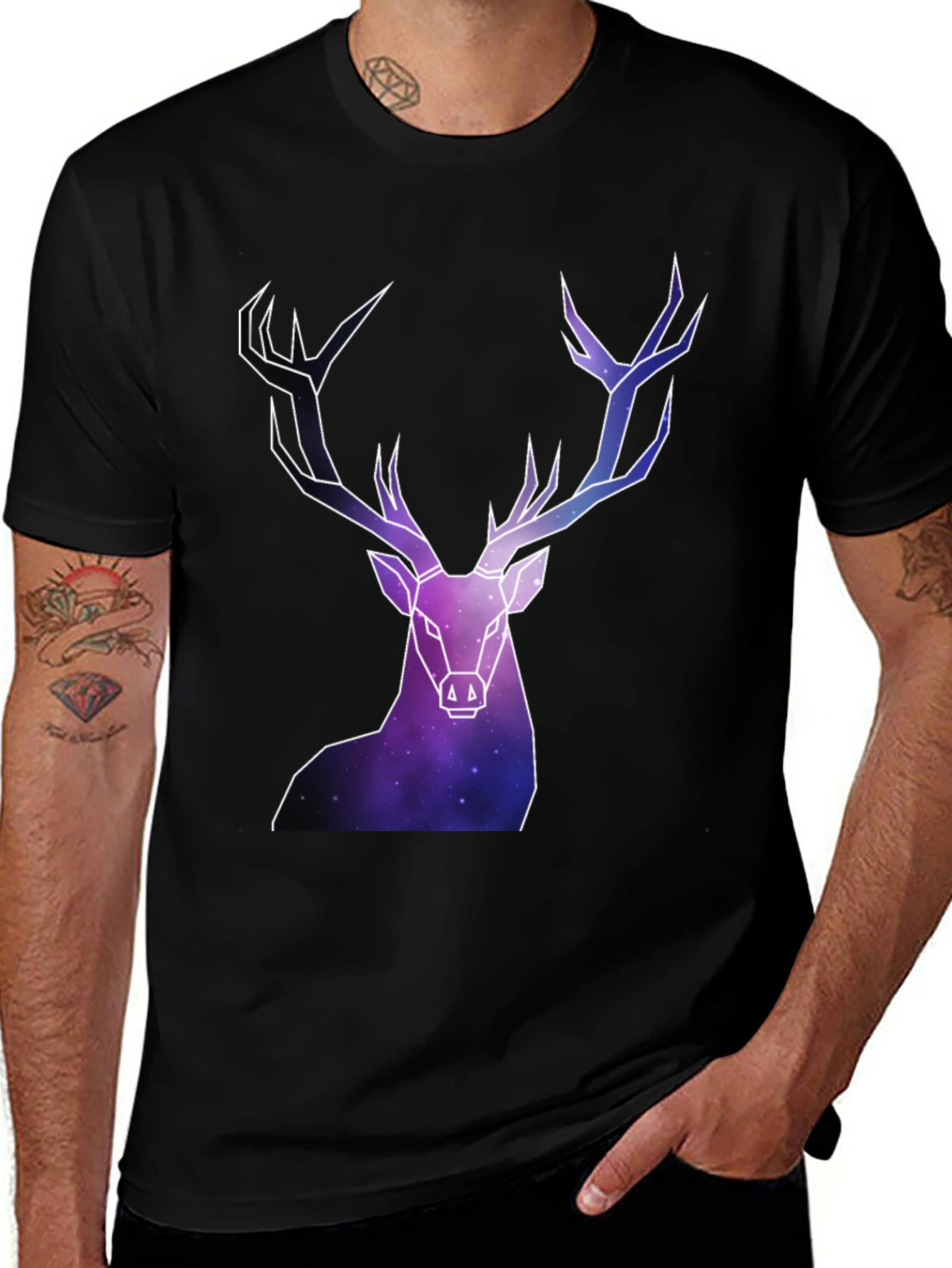 Variant 22 of Geometric Galaxy Deer Graphic Tee