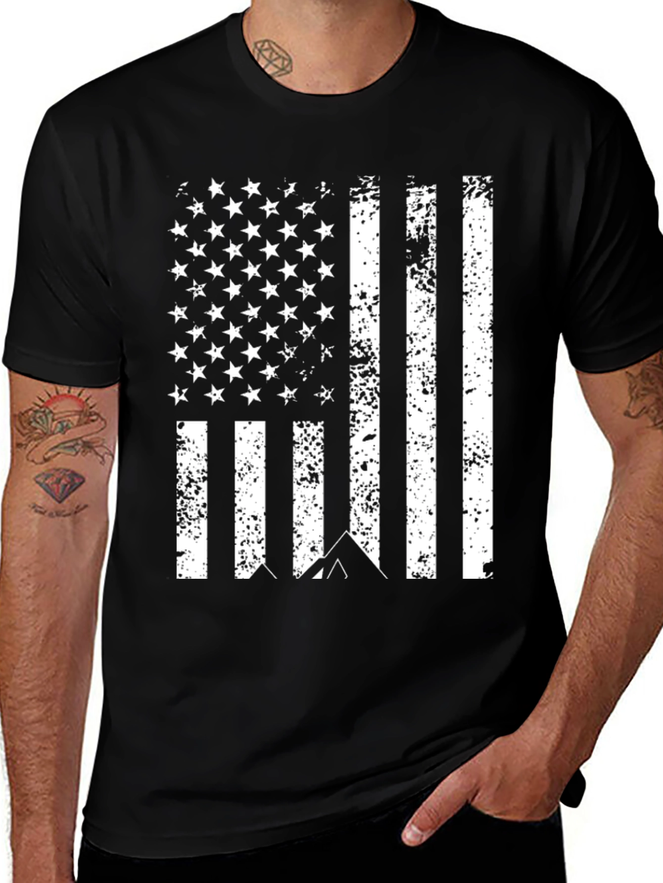 Variant 21 of Patriotic Mountain Flag Graphic Tee