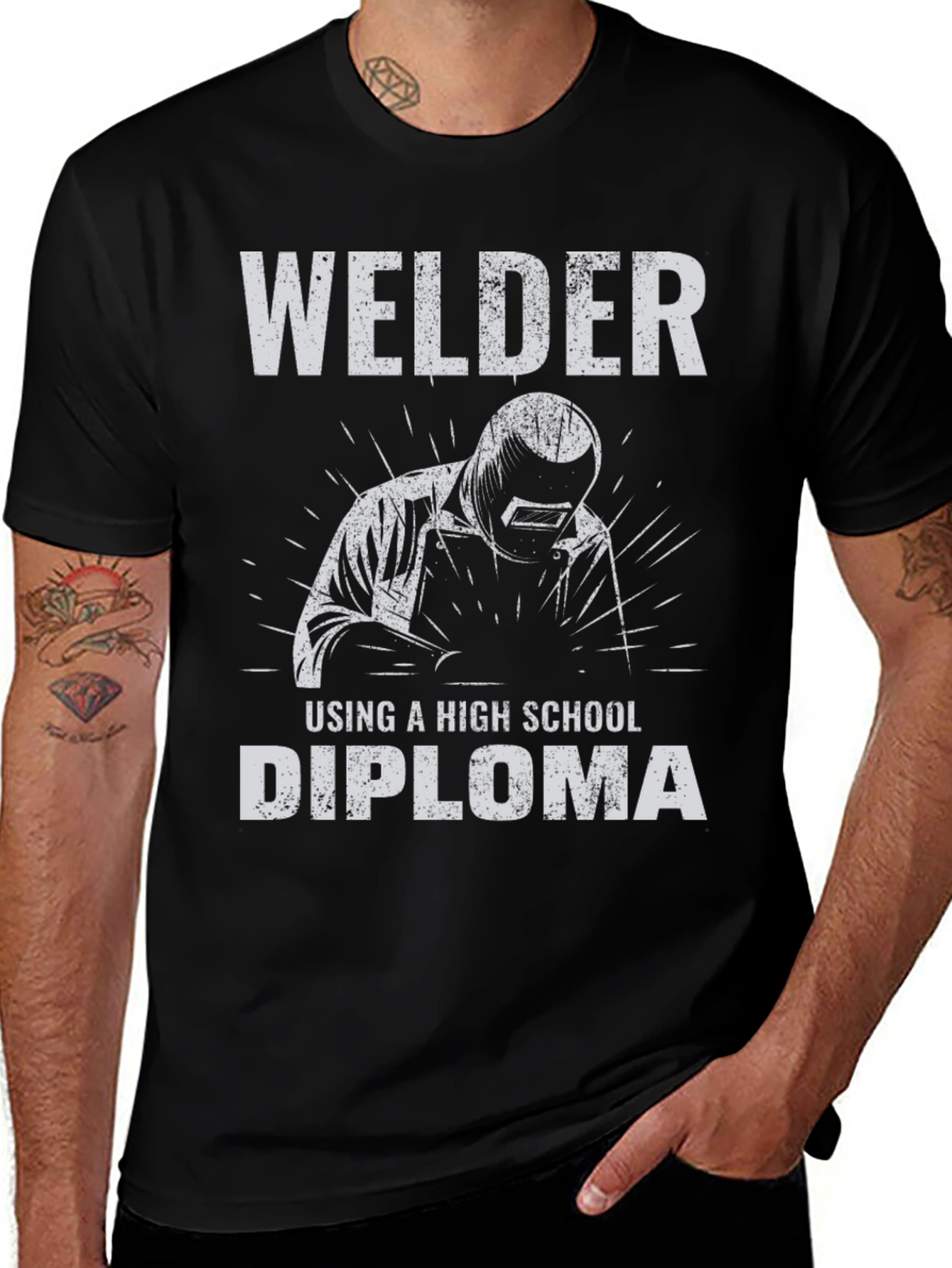 Variant 8 of Welder High School Diploma Funny T-Shirt