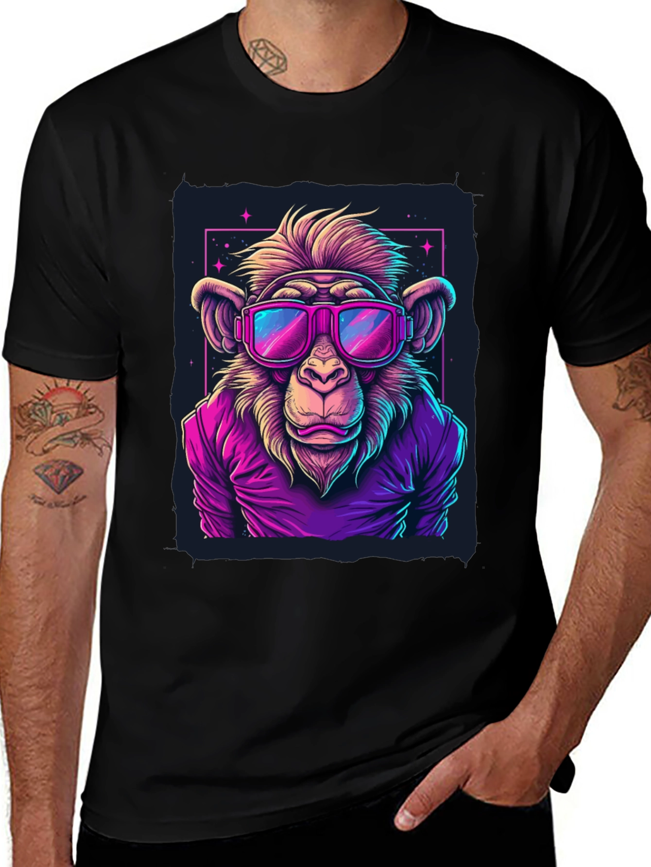 Variant 14 of Cool Monkey Graphic Tee - Retro Style