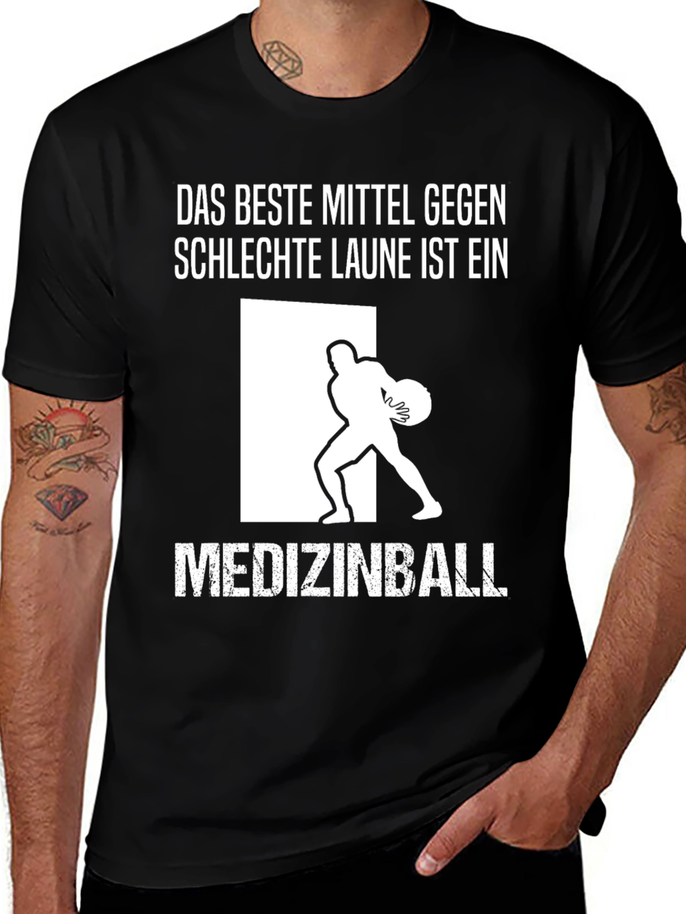 Variant 8 of Funny Workout T-Shirt: Medizinball Design