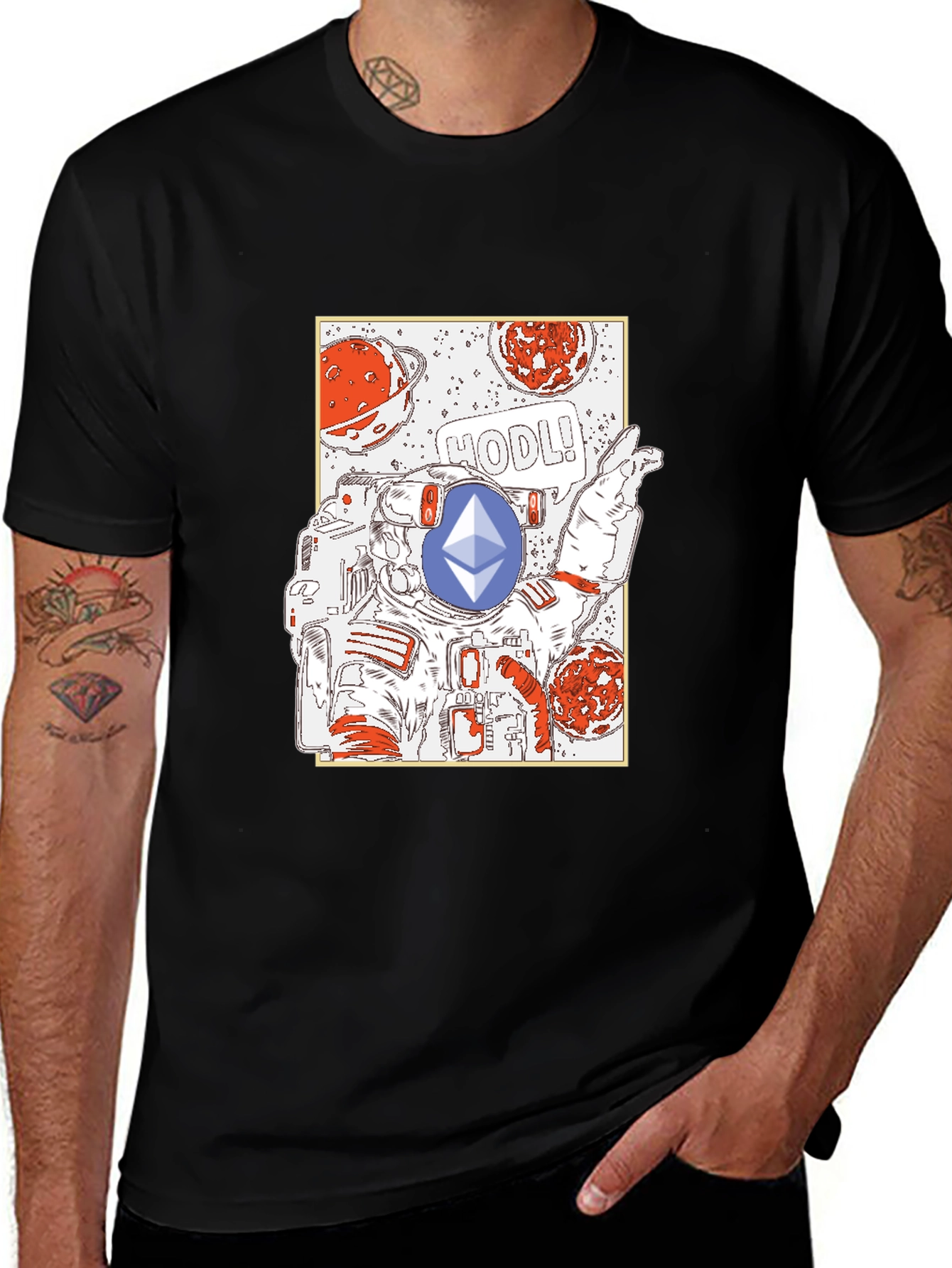 Ethereum HODL Astronaut Graphic Tee