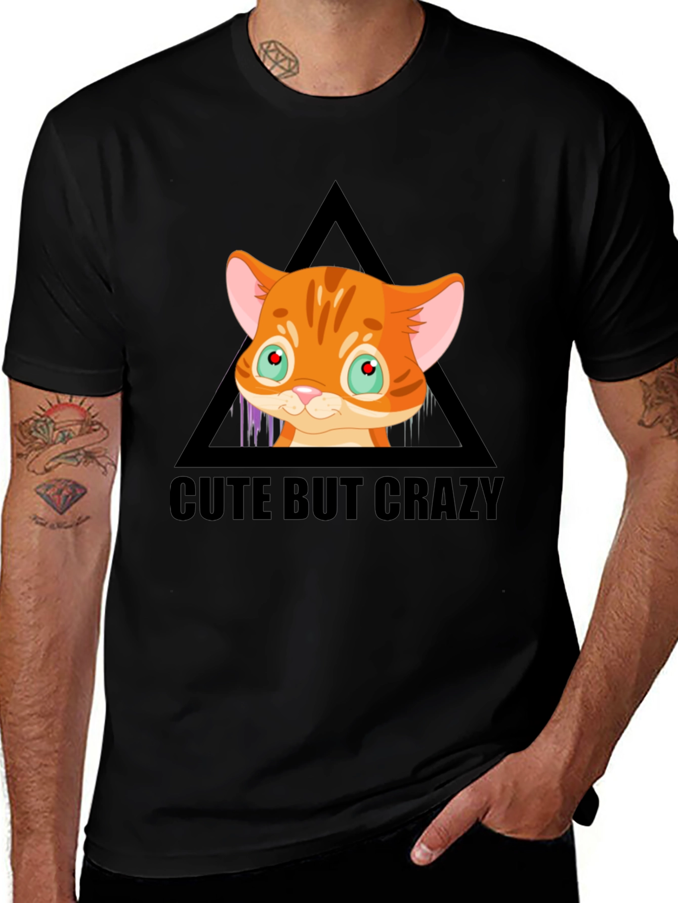 Variant 15 of Cute But Crazy Cat Graphic Tee