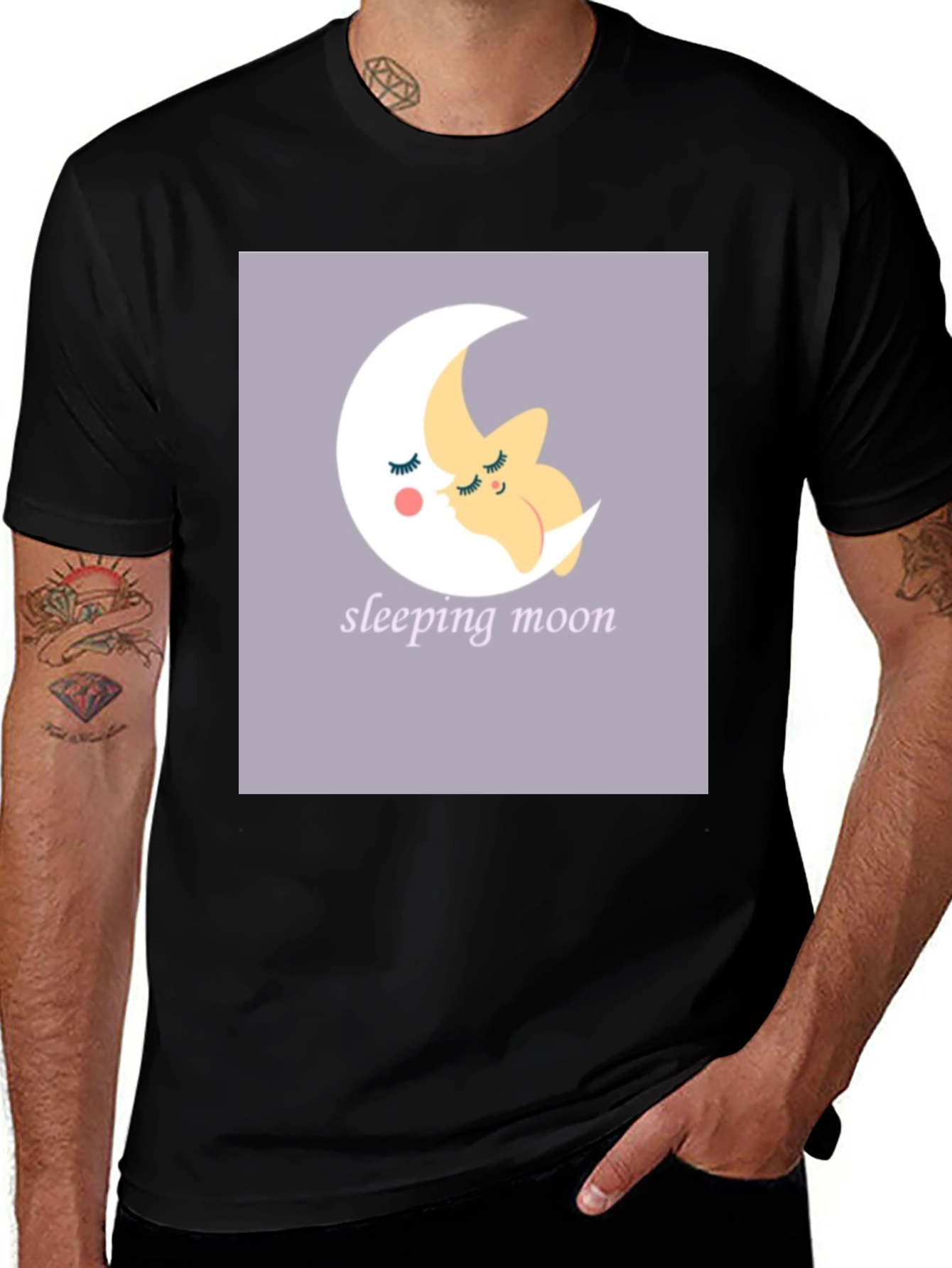 Variant 18 of Sleeping Moon Graphic Tee - Stylish Comfort