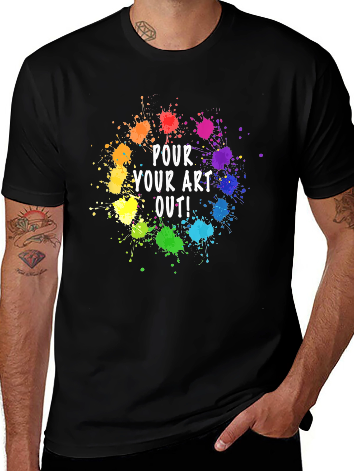 Variant 29 of Pour Your Art Out T-Shirt - Colorful Splatter Design