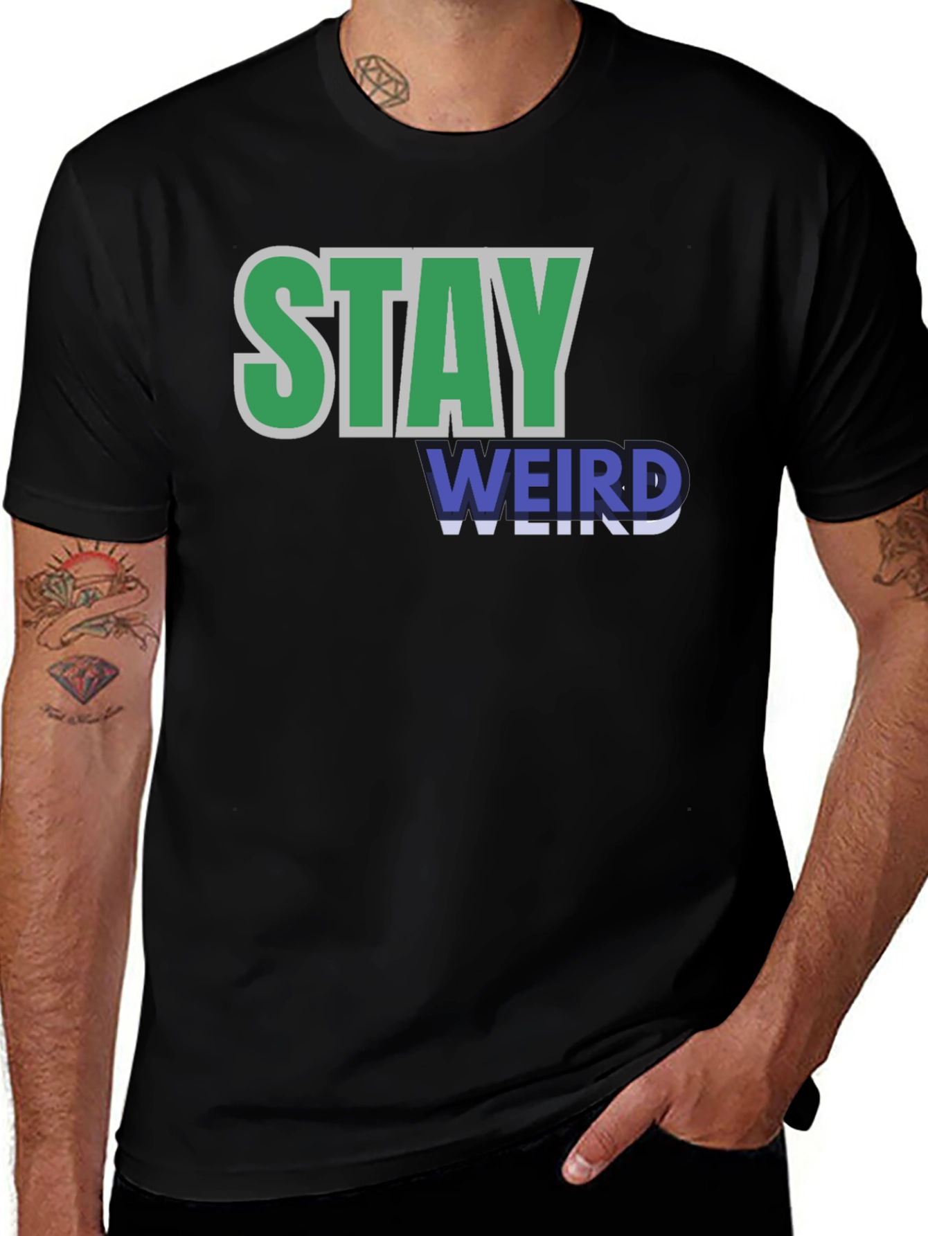 Variant 19 of Stay Weird Graphic T-Shirt - Black