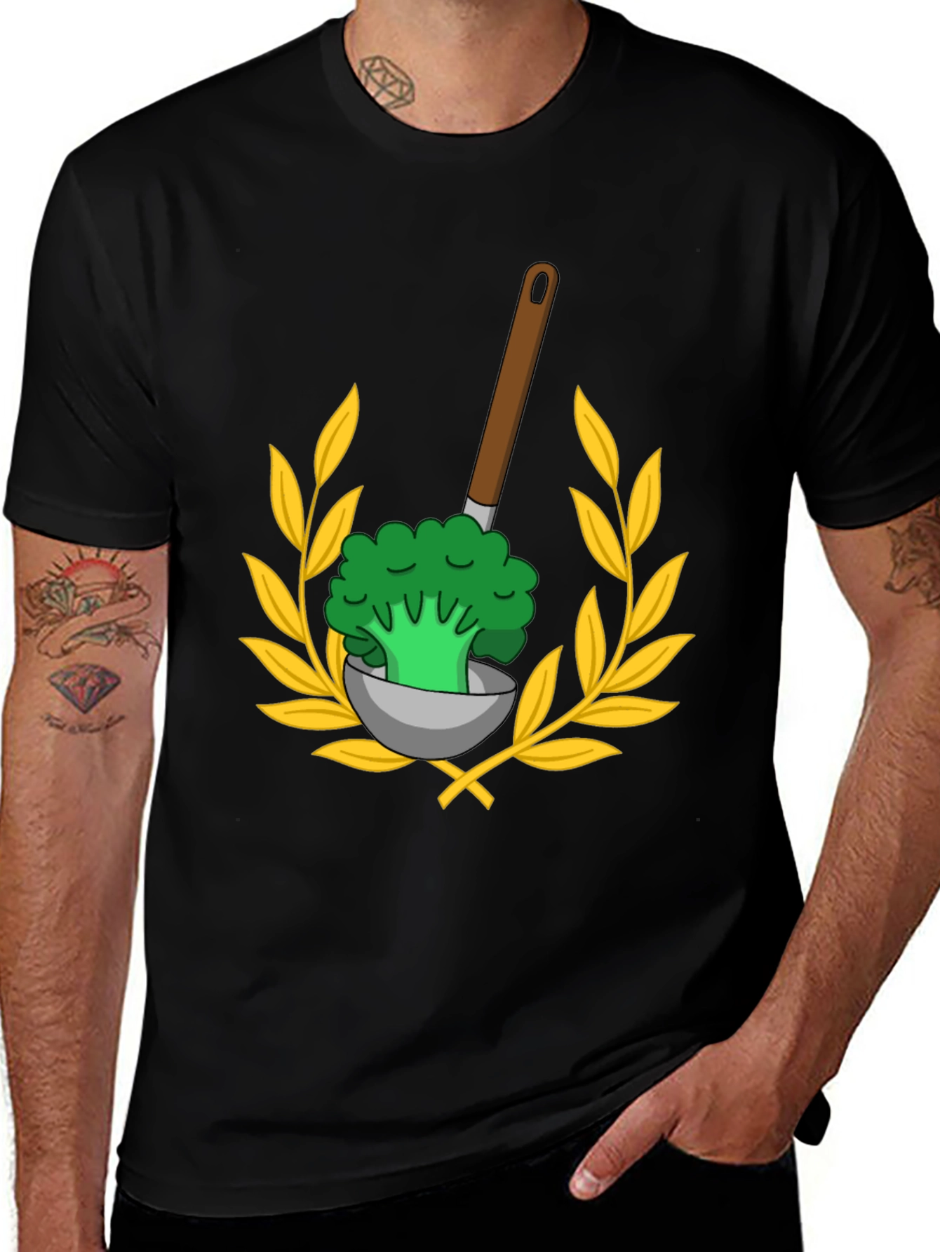 Variant 27 of Broccoli Ladle T-Shirt - Whimsical Foodie Tee