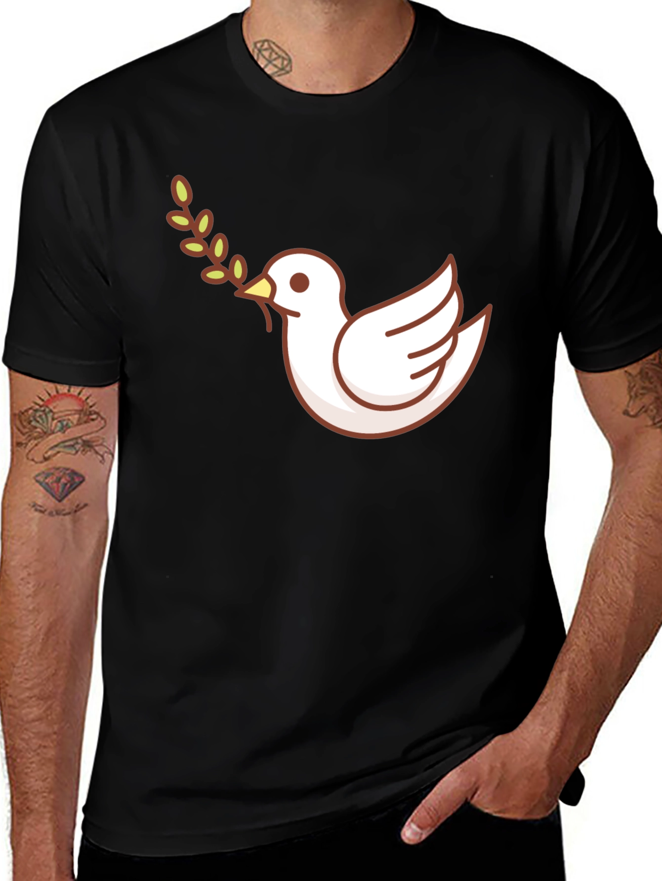 Variant 19 of Peace Dove Graphic T-Shirt - Black