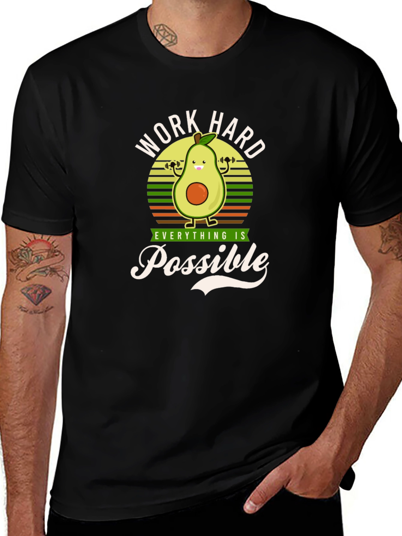 Variant 23 of Avocado Workout Graphic T-Shirt