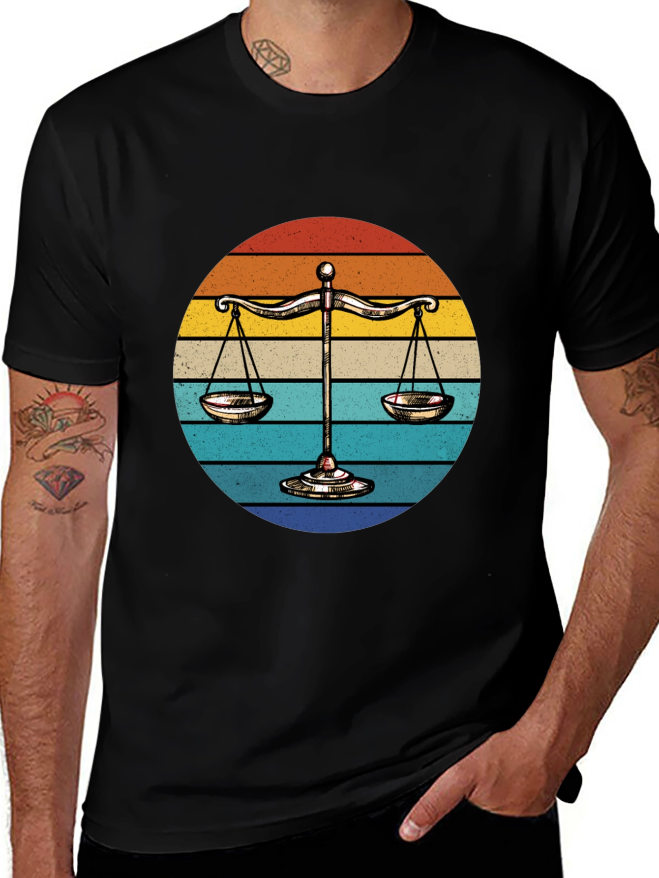 Variant 21 of Scales of Justice Retro Graphic T-Shirt