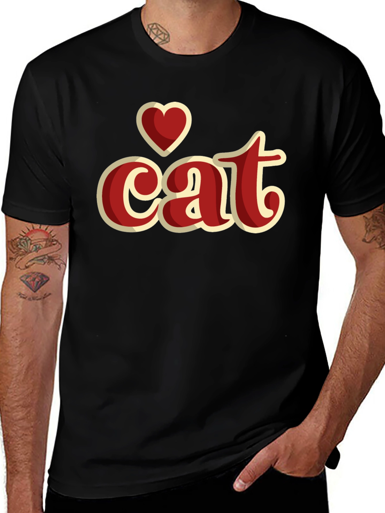 Variant 6 of I Heart Cat Graphic T-Shirt - Stylish Casual Wear