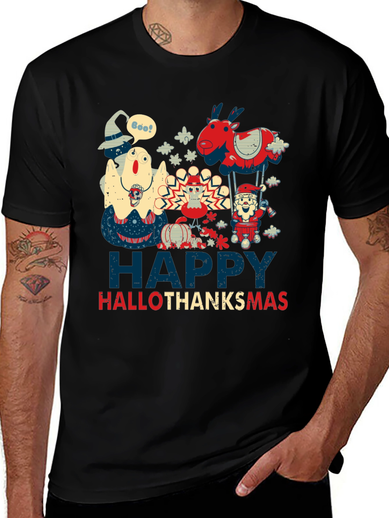 Variant 11 of Happy Hallothanksmas T-Shirt