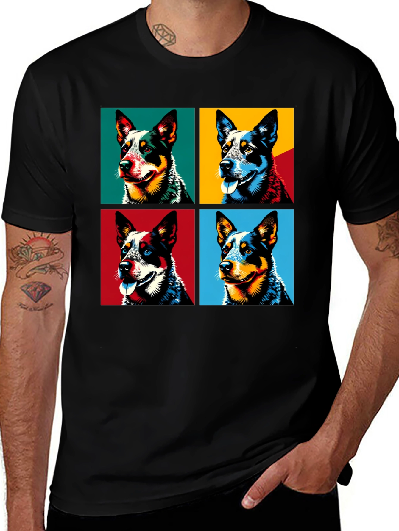 Variant 20 of Dog Portrait Pop Art Graphic T-Shirt - Men's