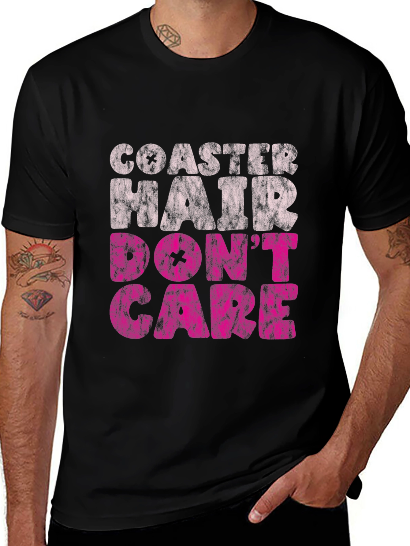 Variant 25 of Coaster Hair Don't Care Black T-Shirt