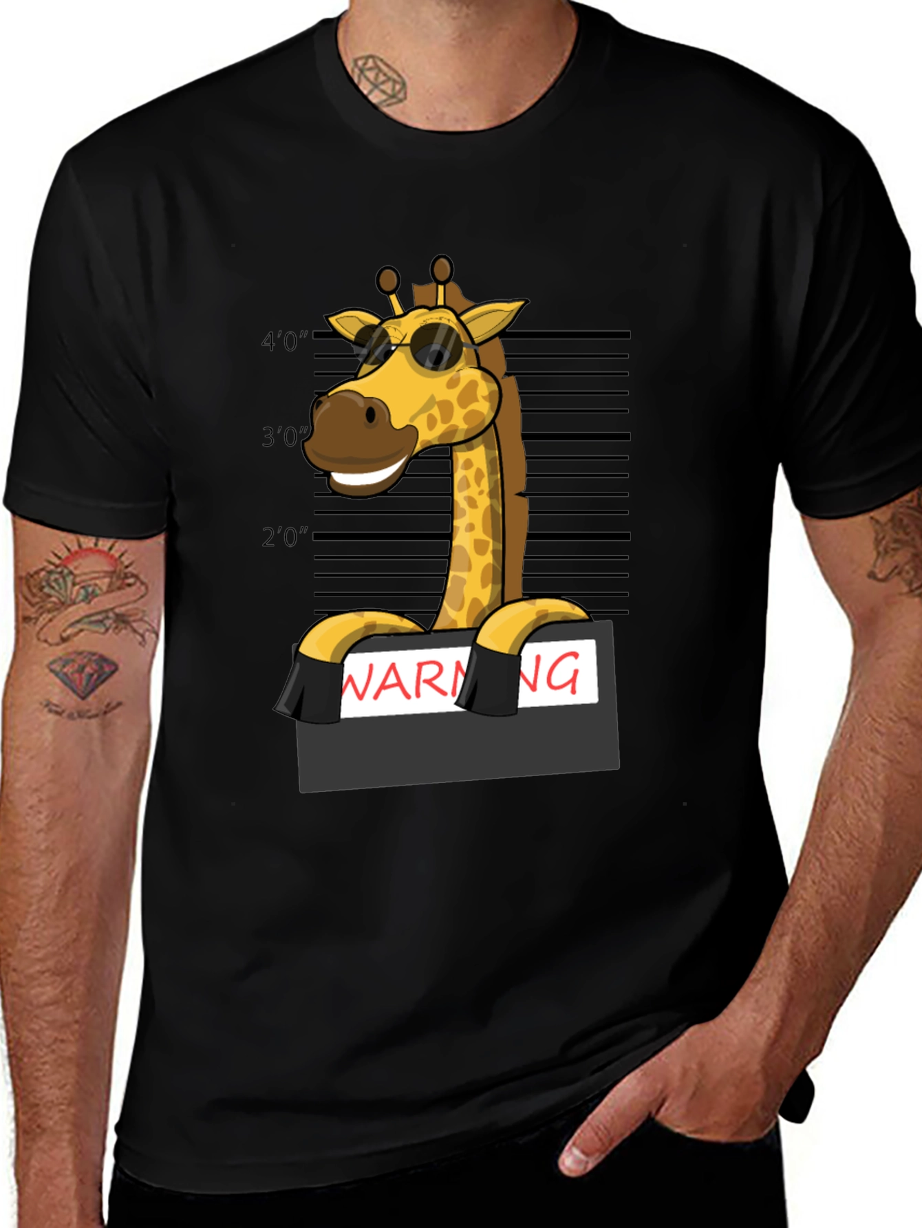 Variant 20 of Funny Giraffe Mugshot T-Shirt