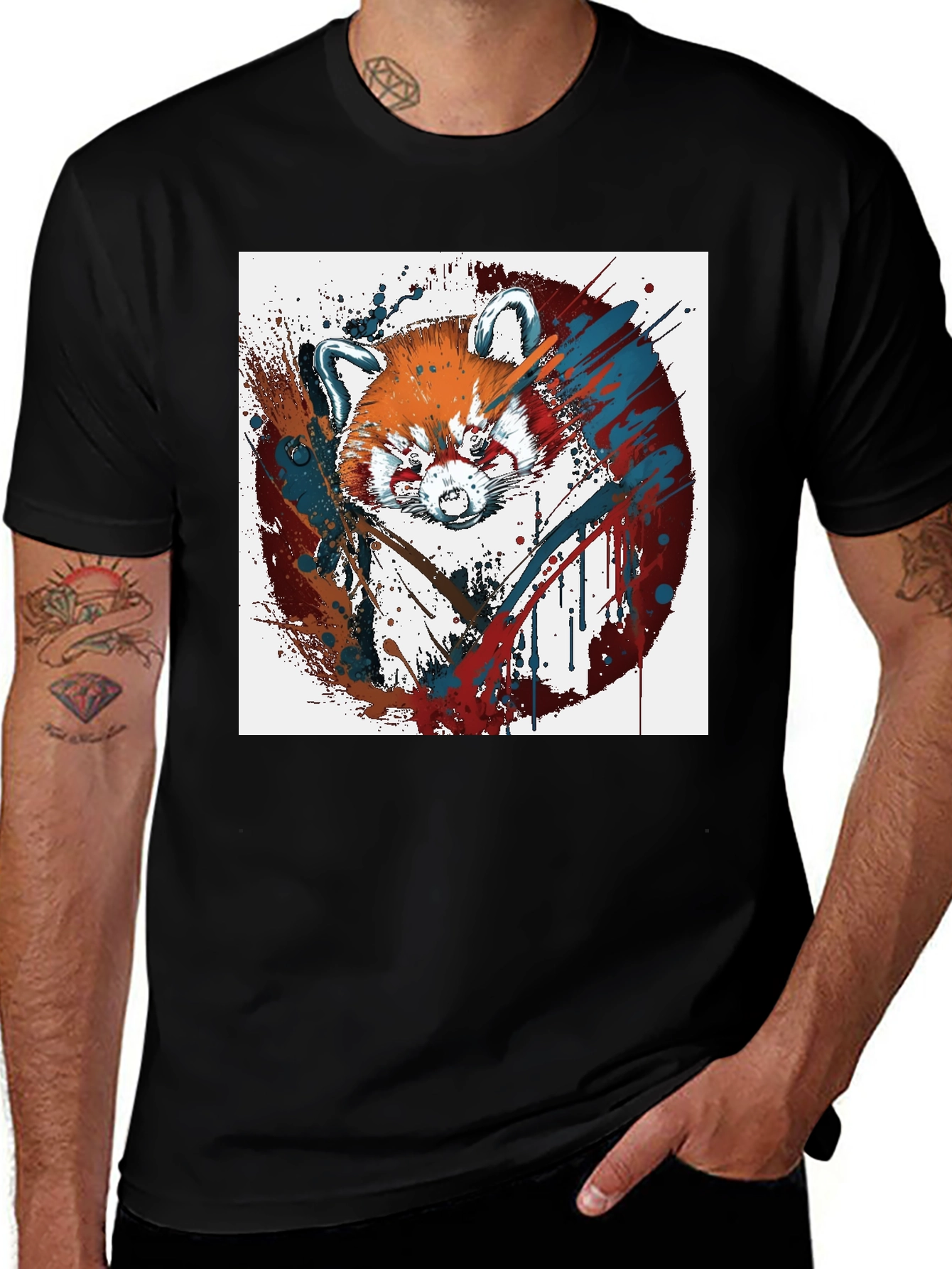Variant 4 of Red Panda Graphic Tee - Abstract Design T-Shirt