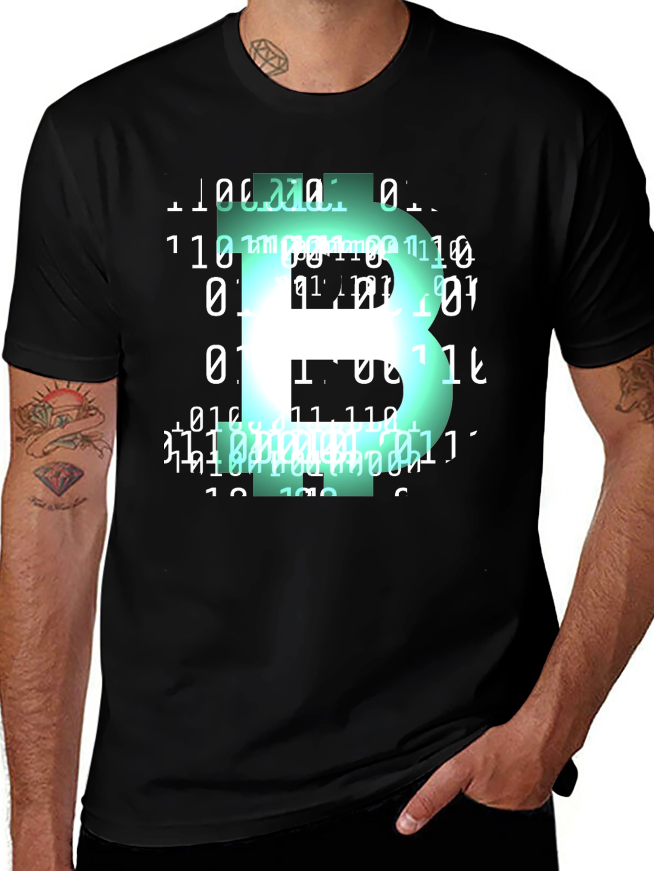 Variant 18 of Binary Code 'B' Graphic Tee - Modern Tech Style