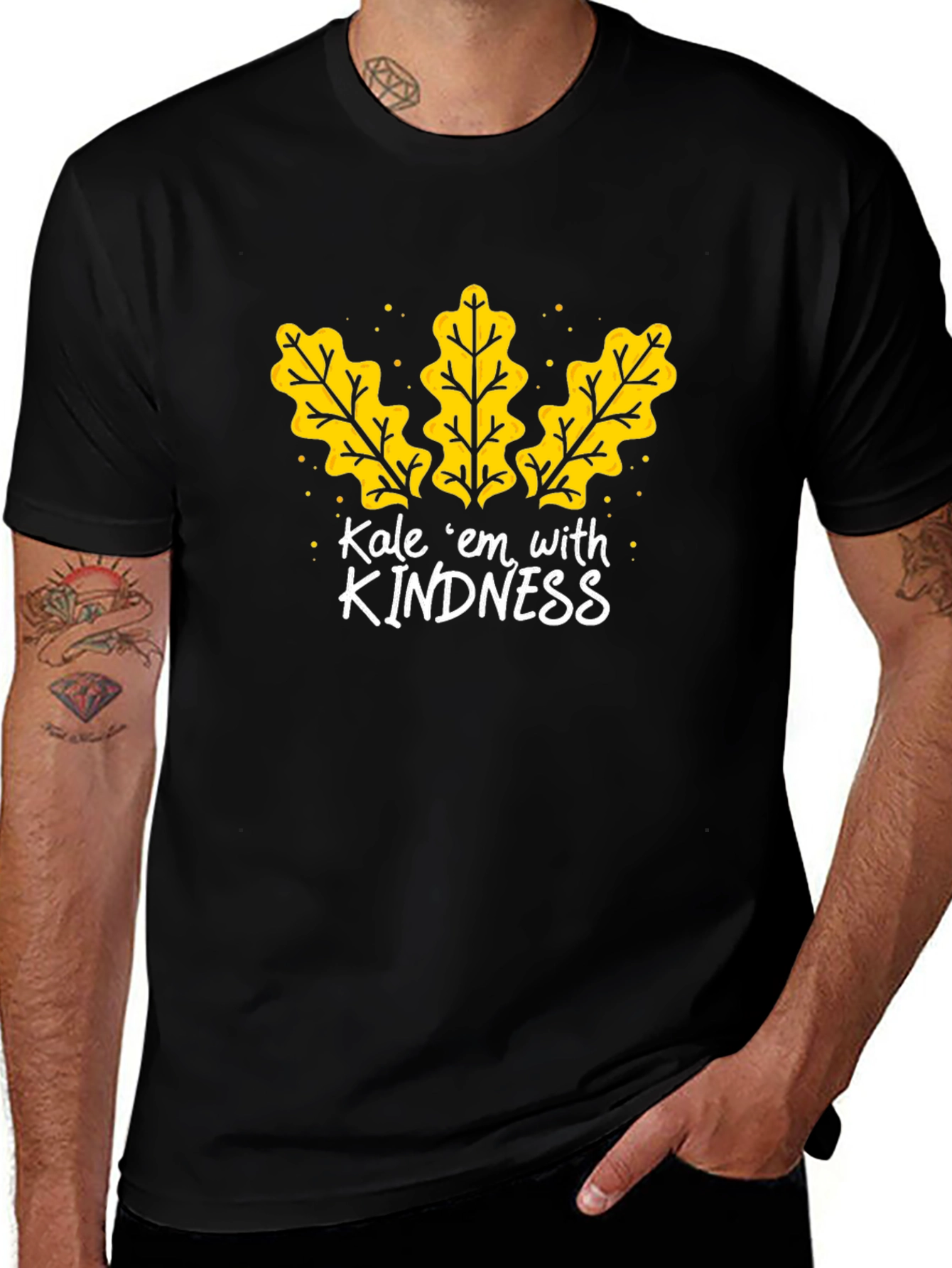 Variant 26 of Kale 'em with Kindness Black T-Shirt
