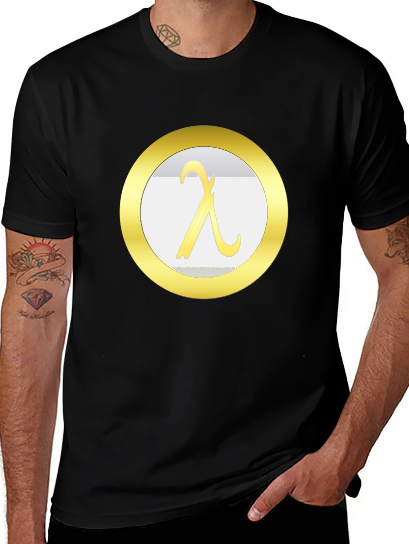 Lambda Symbol T-Shirt - Black Cotton Tee