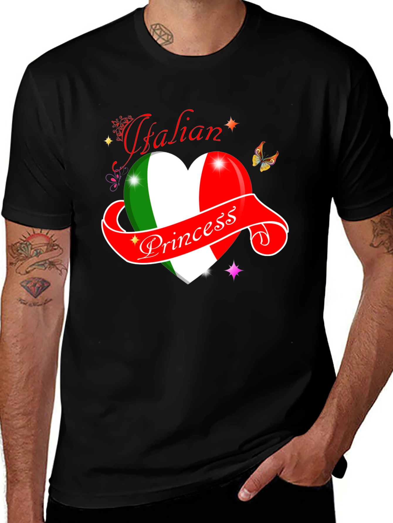 Italian Princess Heart Flag Graphic Tee