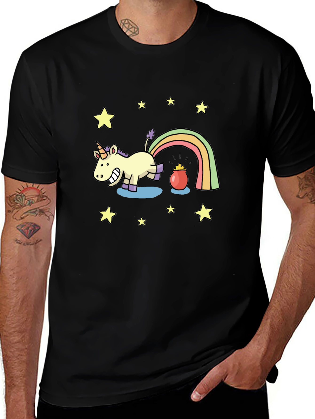 Variant 4 of Unicorn Rainbow Pot of Gold Graphic Tee
