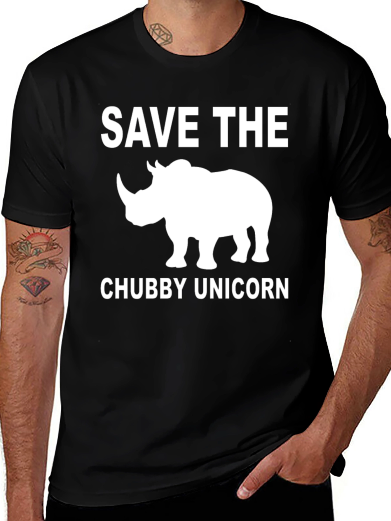 Variant 24 of Save the Chubby Unicorn Rhino Graphic Tee
