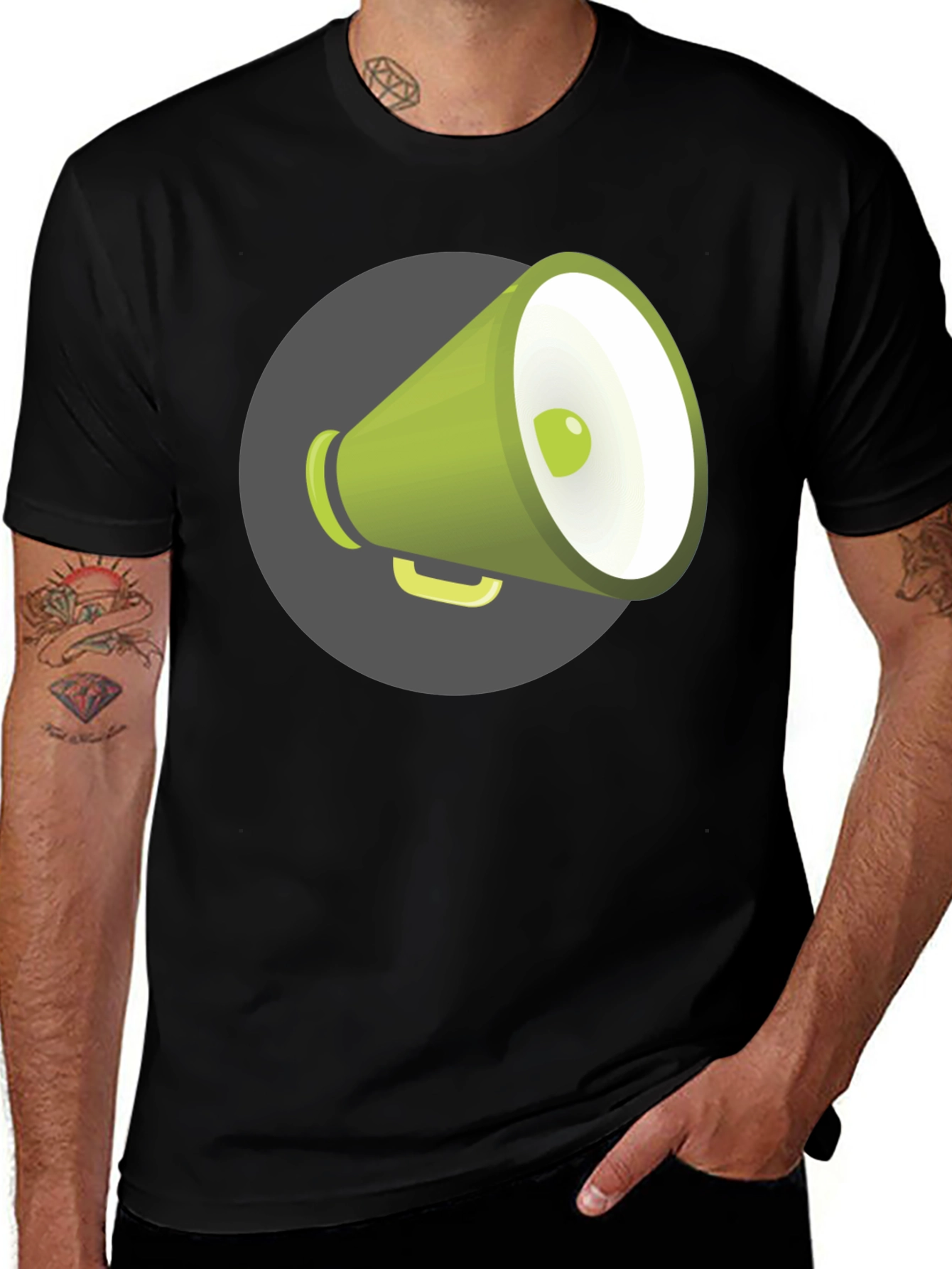 Black Megaphone Graphic Tee - Black Unisex T-Shirt main image