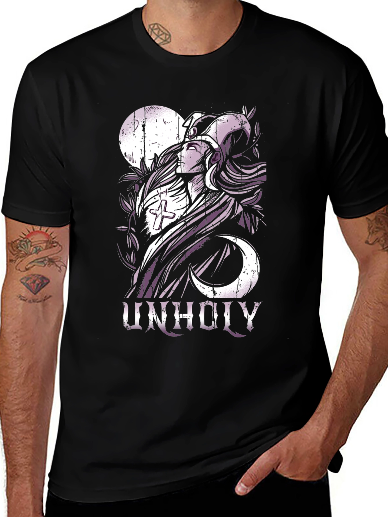 Variant 11 of Unholy Graphic Print Black T-Shirt