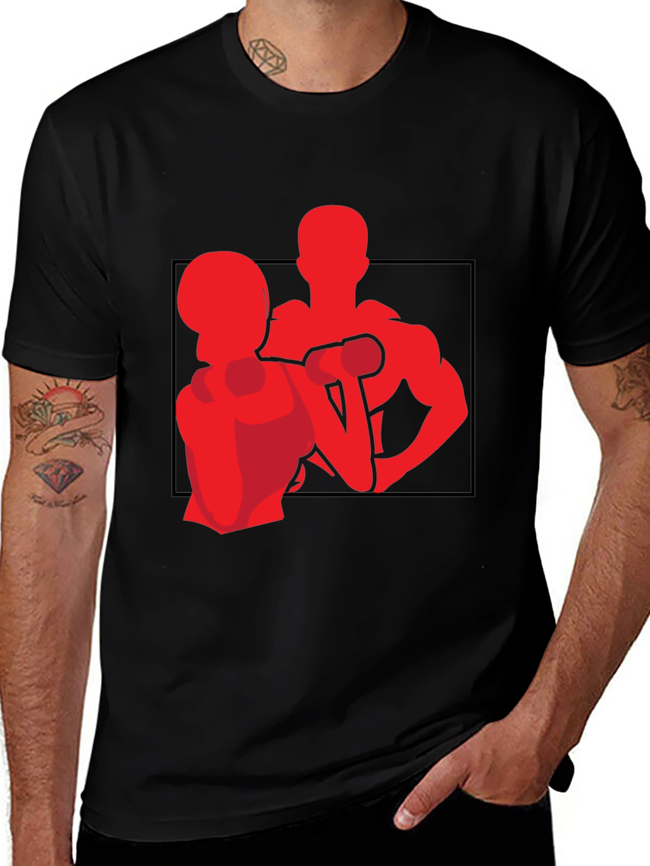 Variant 15 of Fitness Couple Black T-Shirt
