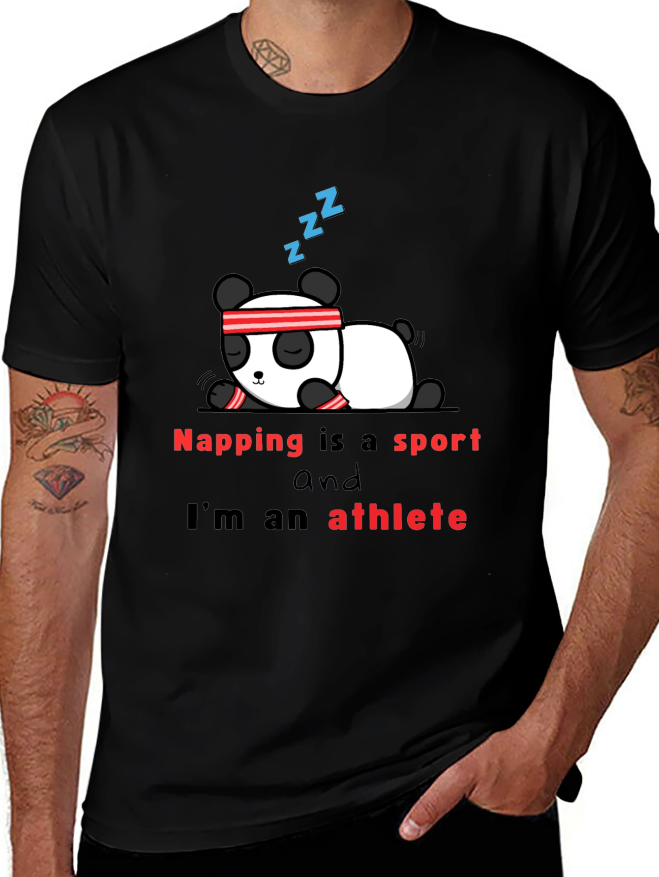 Variant 10 of Napping is a Sport T-Shirt - Panda Athlete